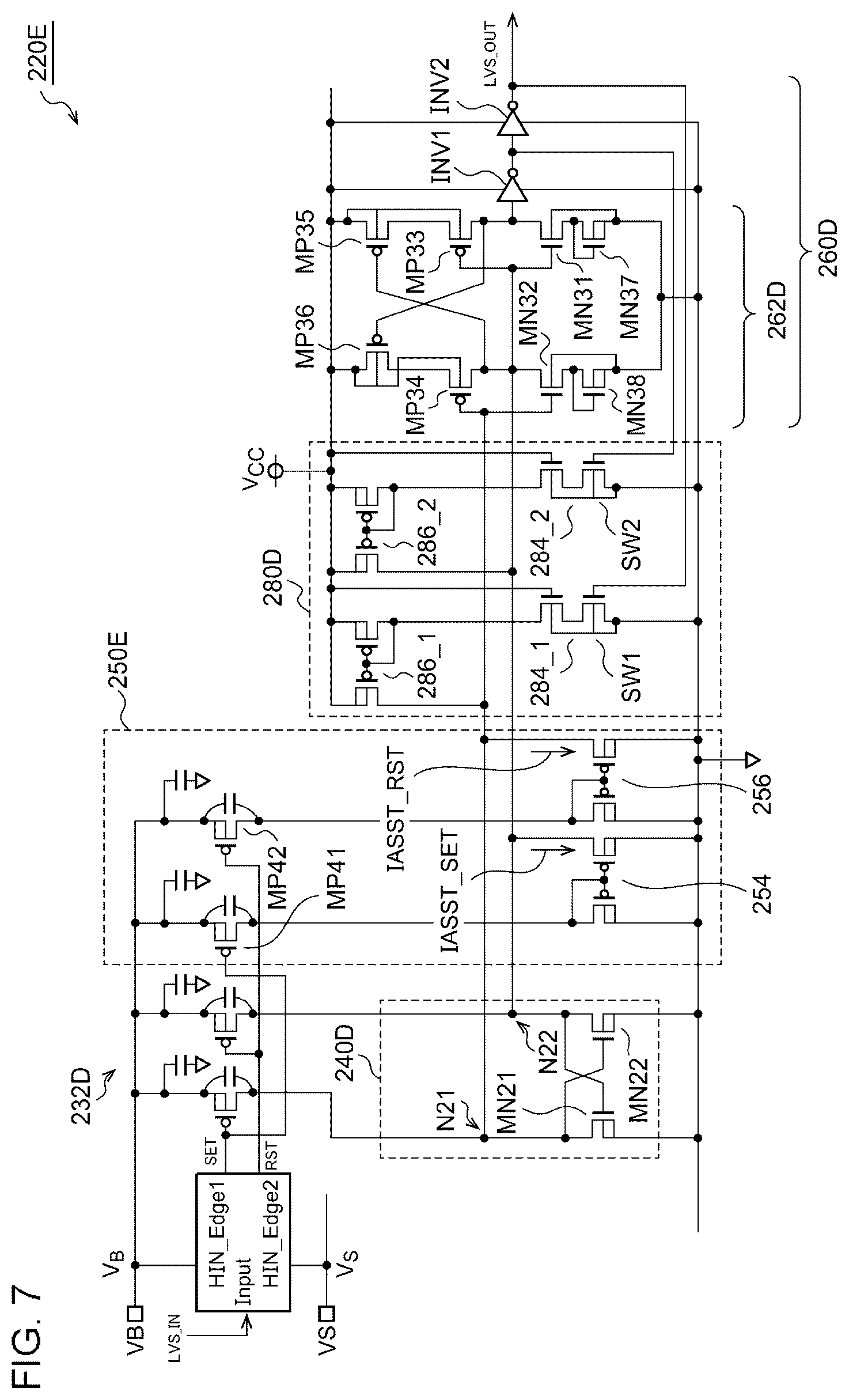 Patent US12155377 Figure 7 – Gate drive circuit of switching circuit including n-channel type transistor