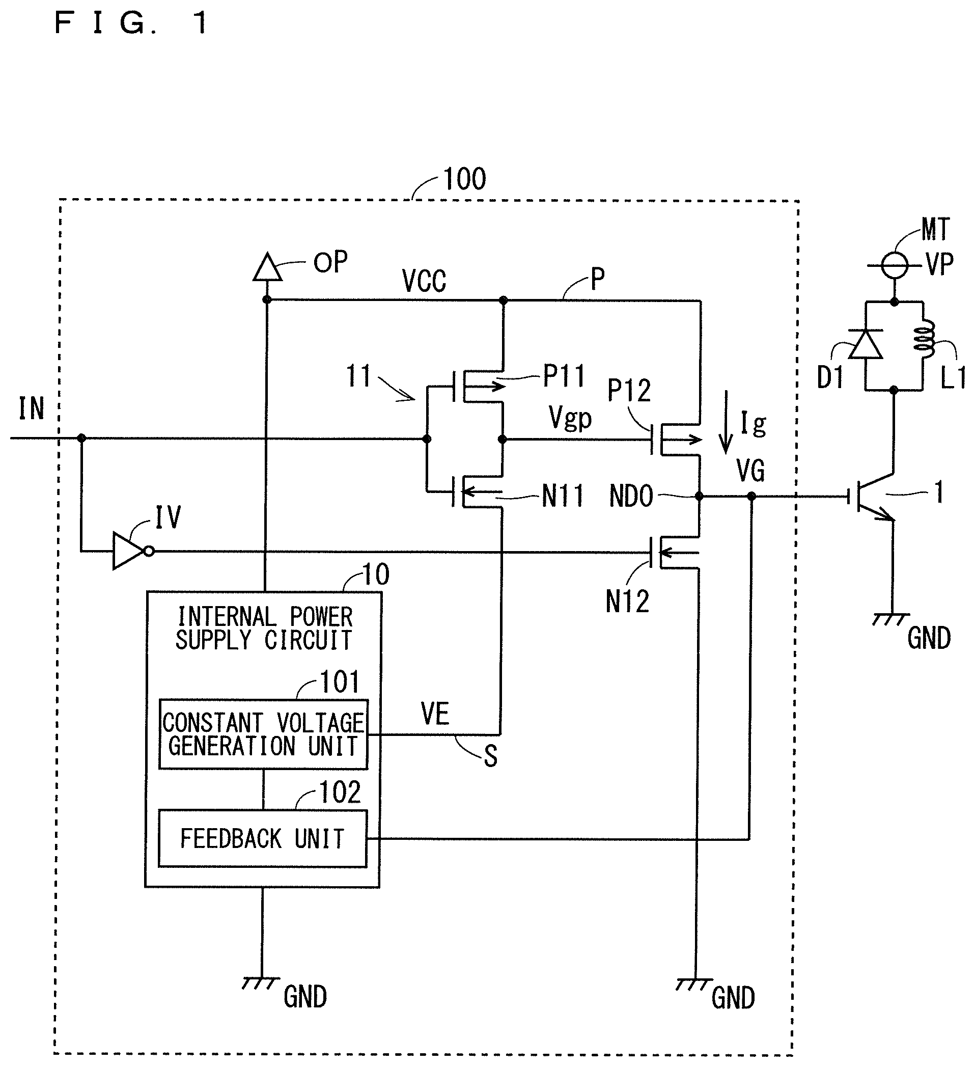 Patent US12155379 Figure 1 – Semiconductor device drive circuit