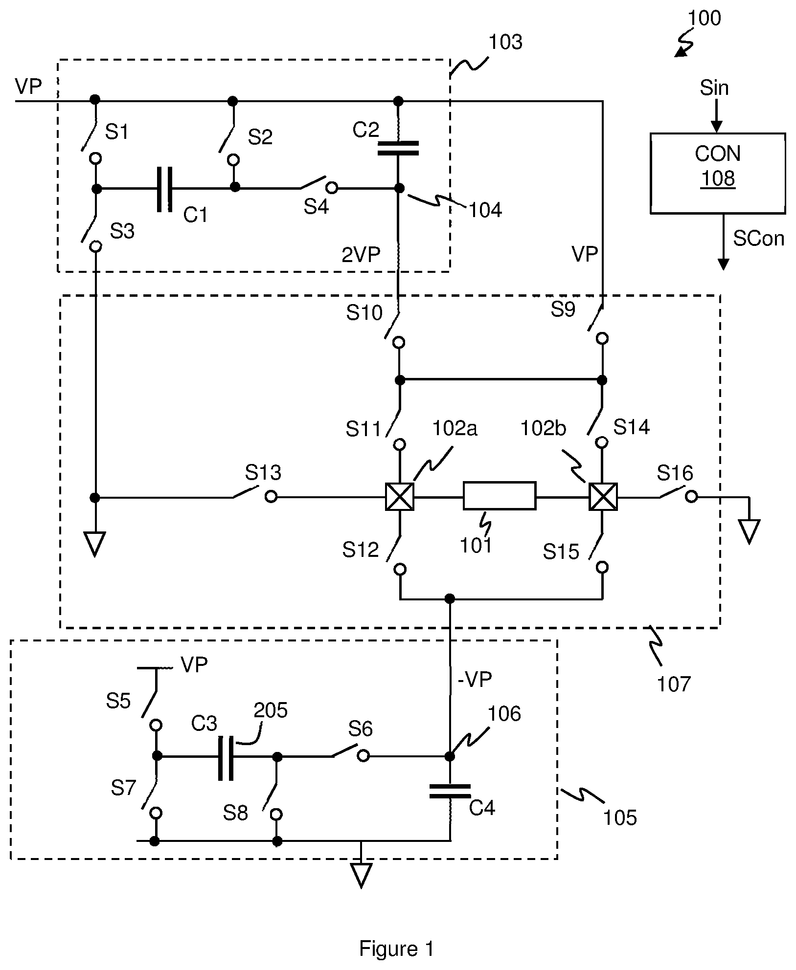 Patent US12155380 Figure 1 – Driver circuitry and operation