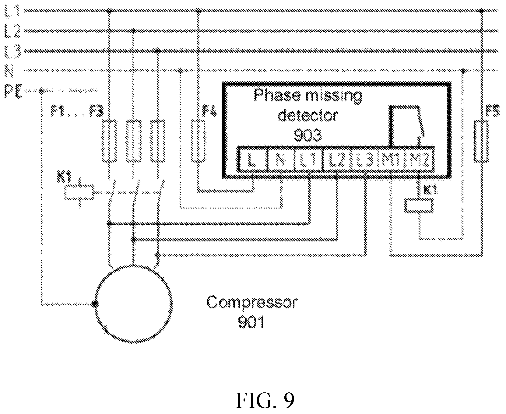 Patent US12155382 Figure 9 – Phase loss detection device, compressor including the same, and phase loss detection method