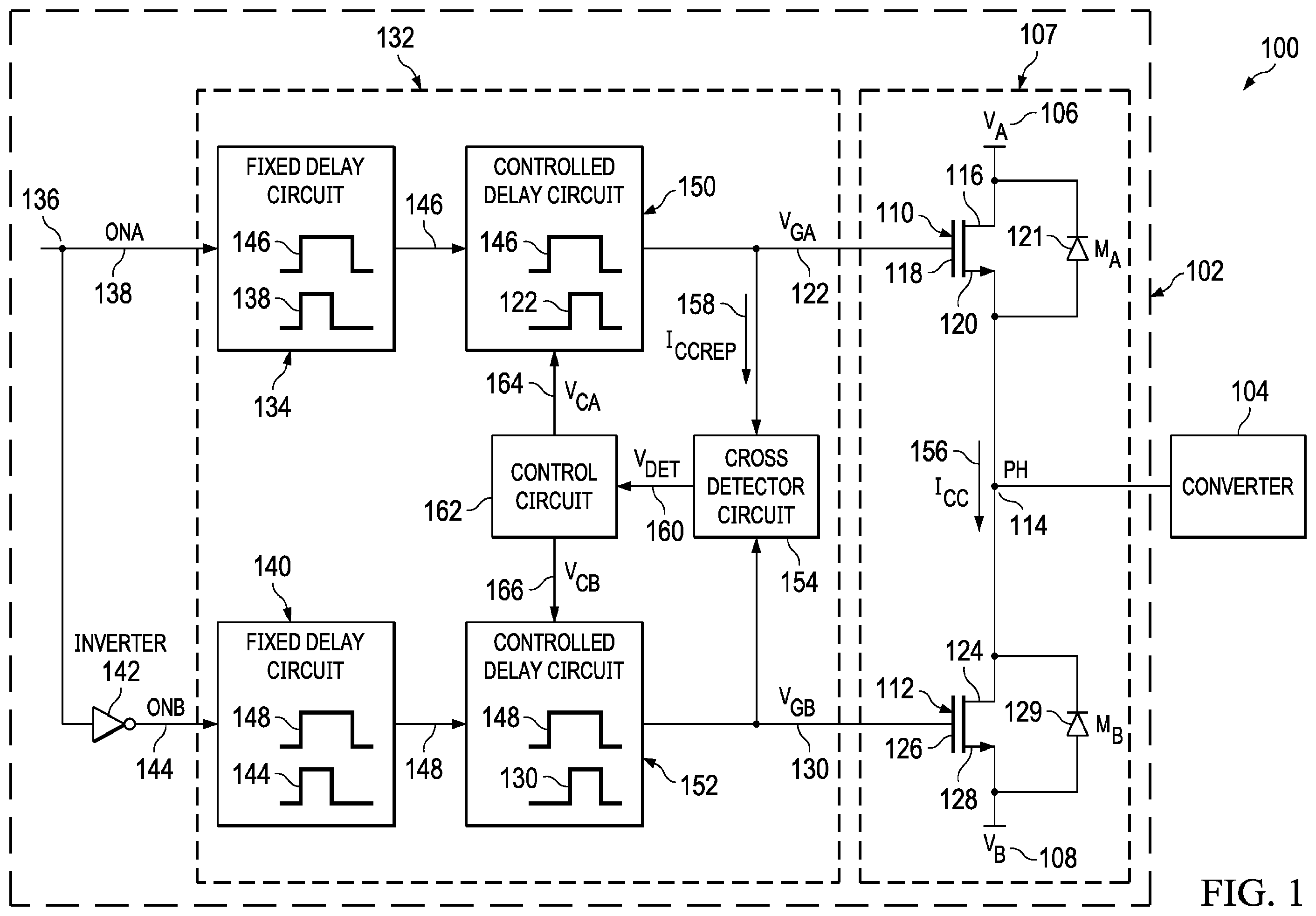 Patent US12155389 Figure 1 – Methods and apparatus for cross-conduction detection