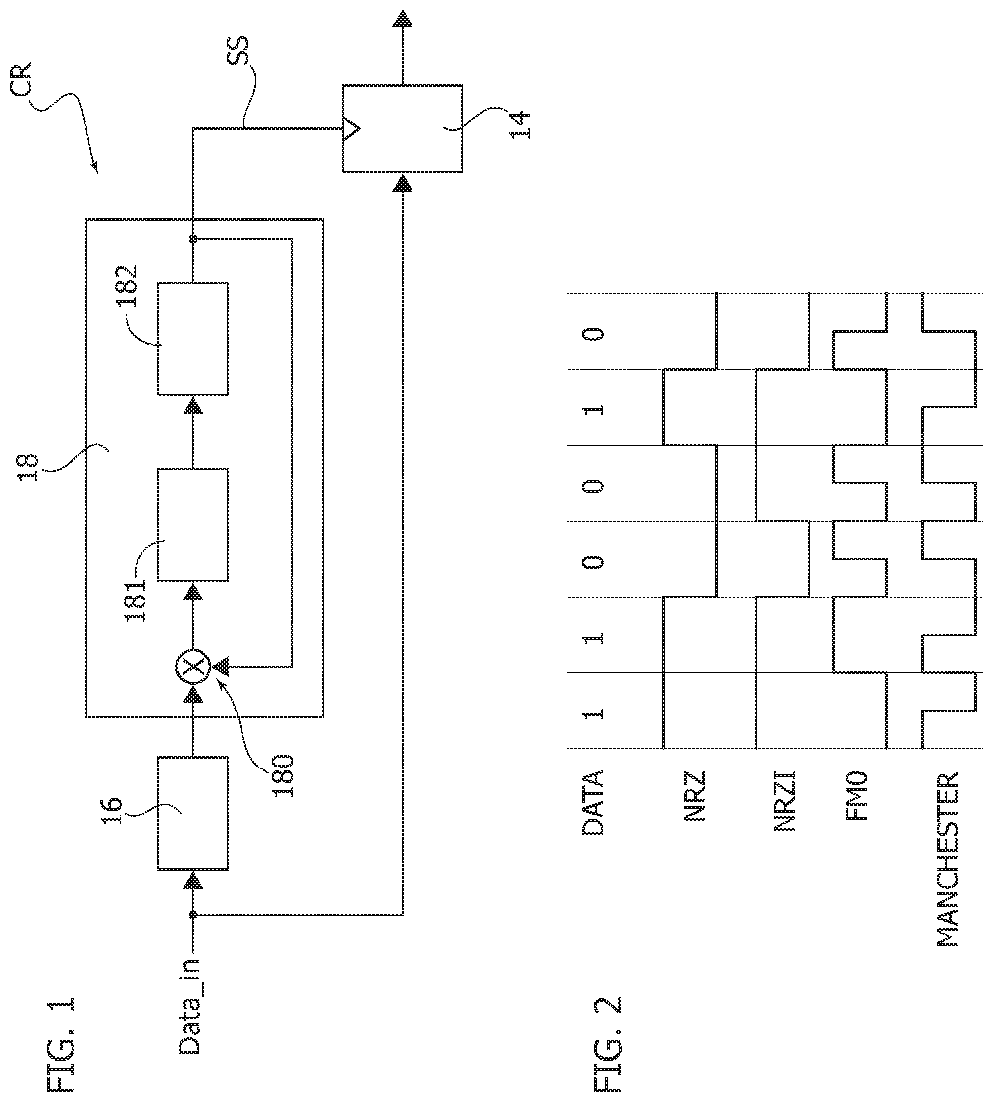 Patent US12155390 Figure 1 – Clock recovery circuit, corresponding device and method
