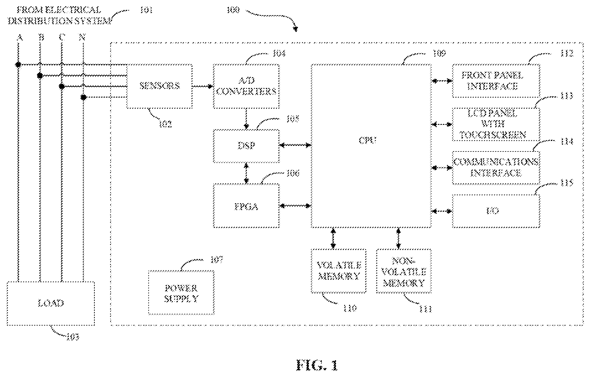 Patent US12155396 Figure 1 – Intelligent electronic device