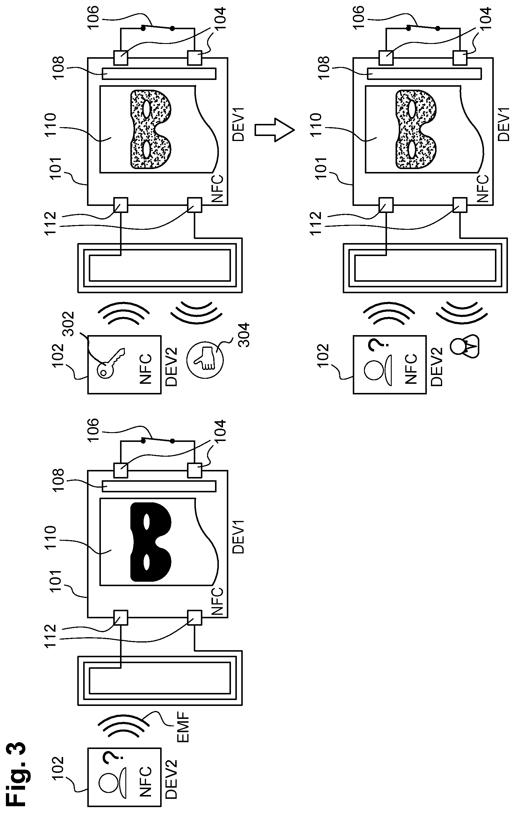 Patent US12155405 Figure 3 – NFC device unlocking method