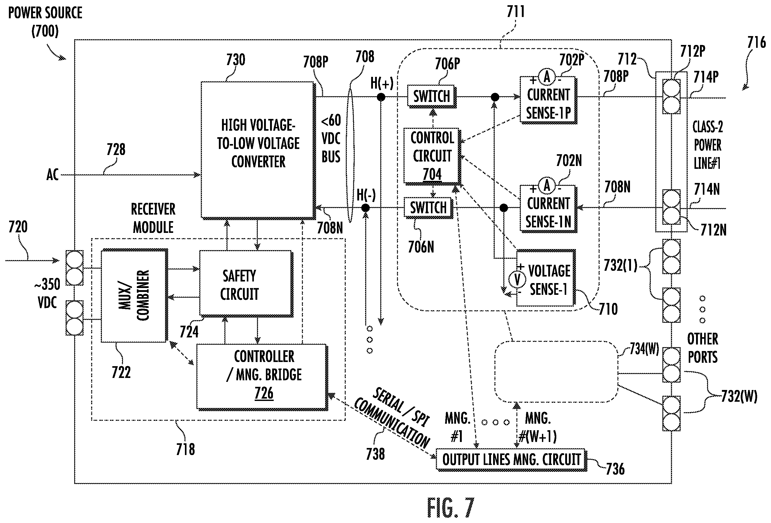 Patent US12155416 Figure 7 – Systems for low power distribution in a power distribution network
