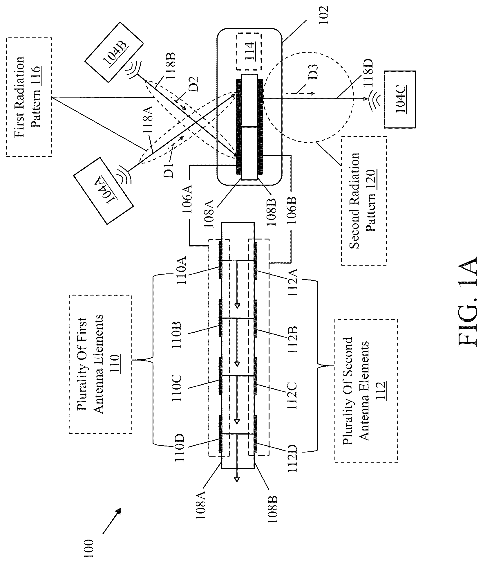 Patent US12155452 Figure 1 – Repeater device and operation of repeater device for non-line-of-sight communication
