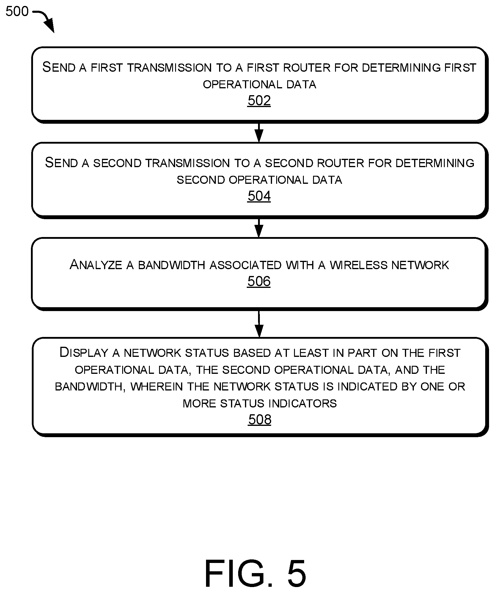 Patent US12155547 Figure 5 – System and method for monitoring network connectivity associated with internet service providers