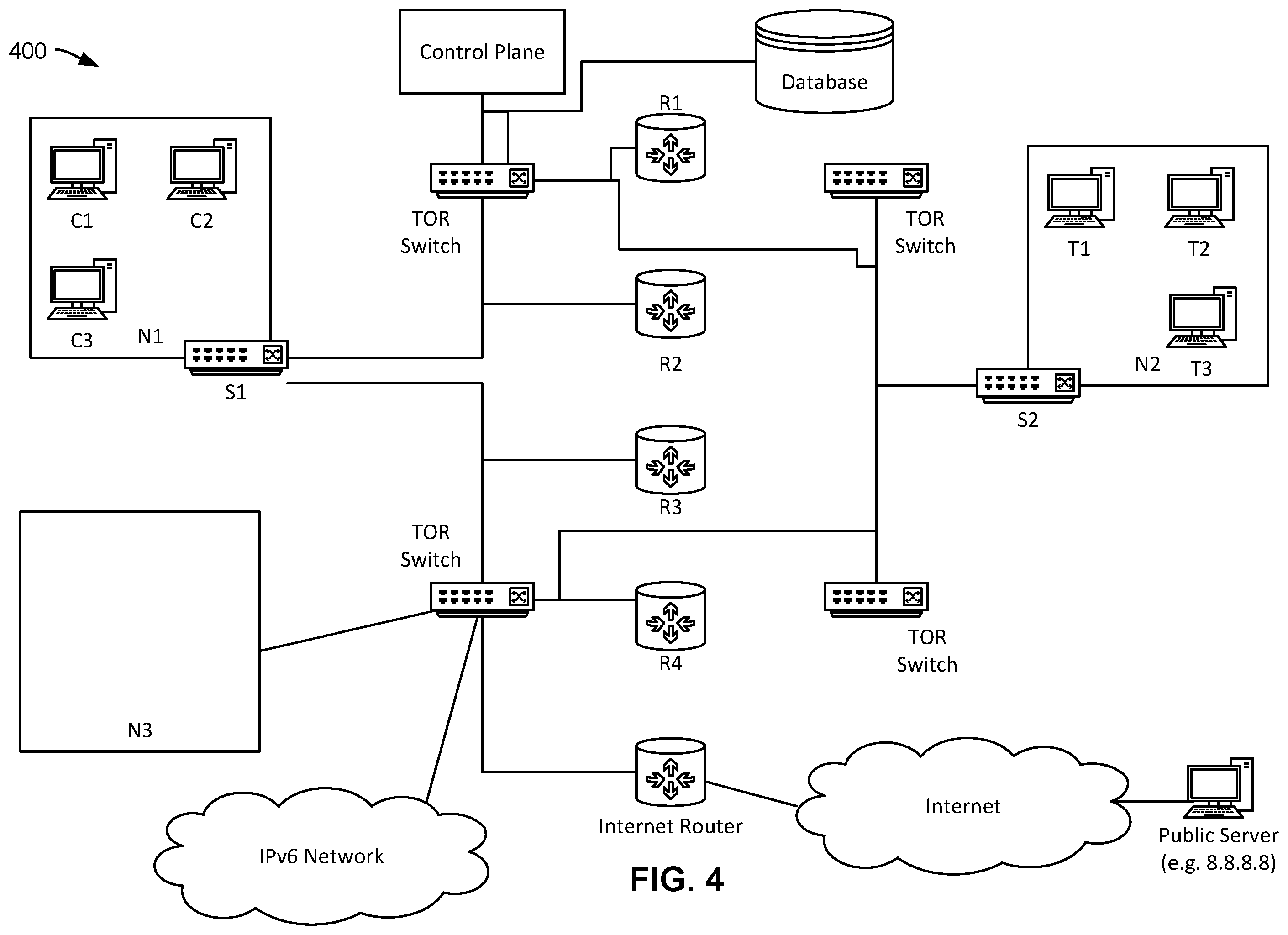 Patent US12155621 Figure 4 – Network address translation between networks