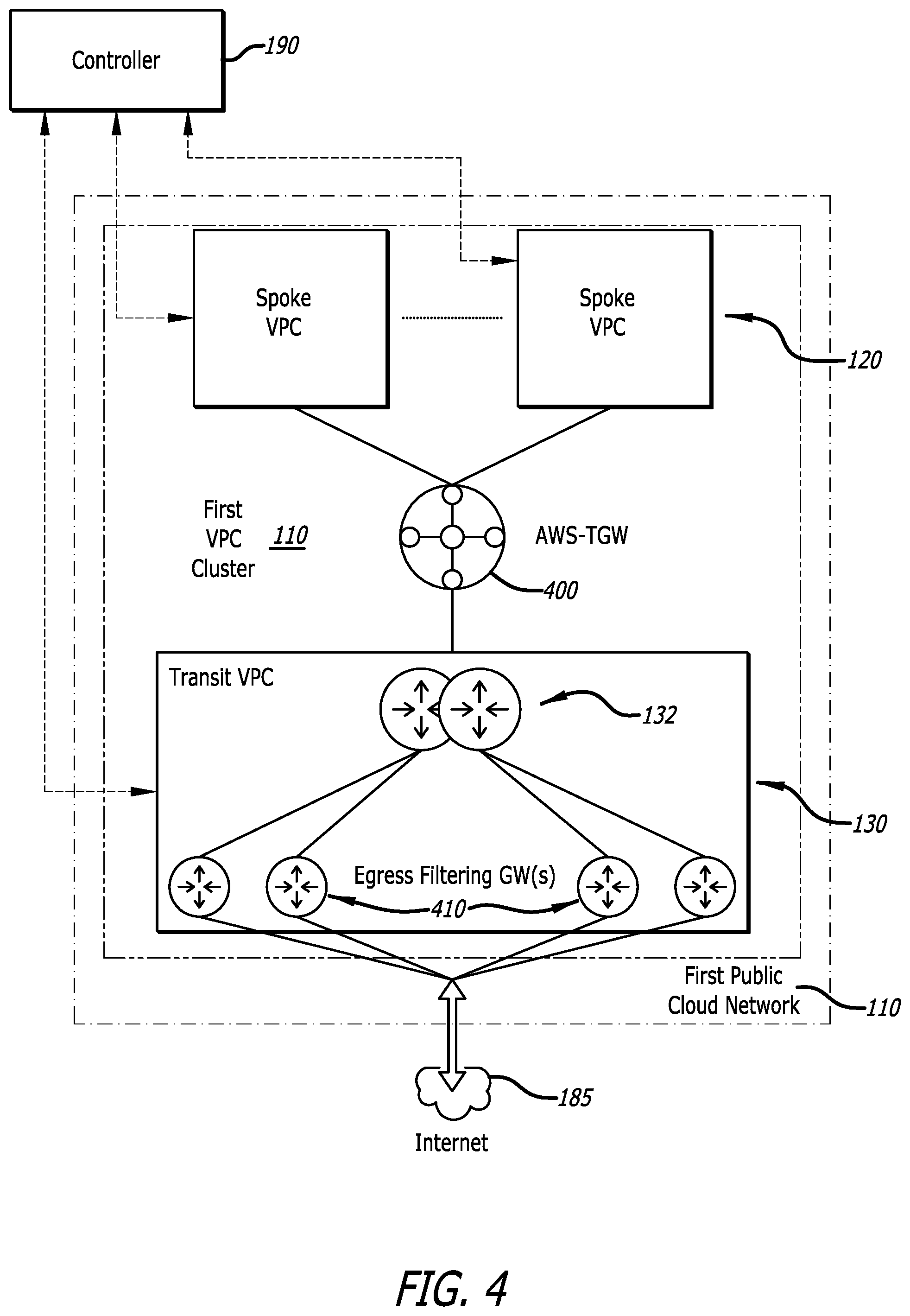 Patent US12155626 Figure 4 – Cloud-based egress filtering system