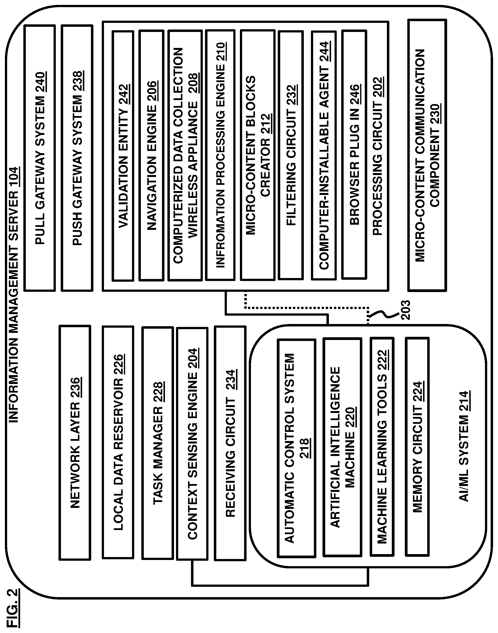 Patent US12155747 Figure 2 – System for management of rewardable computer-controlled content blocks delivery and consumption