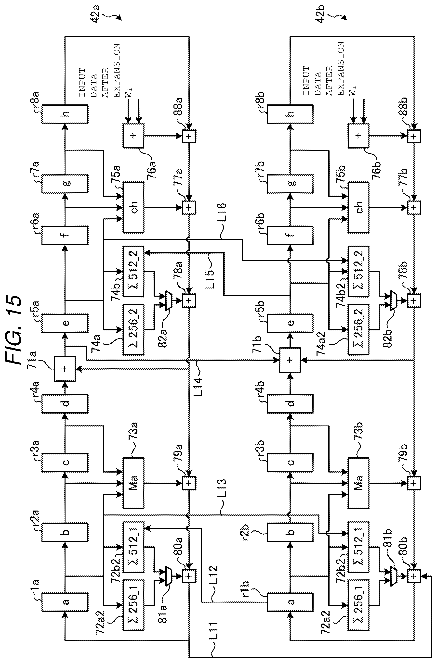 Patent US12155772 Figure 14 – Operation device for executing hash functions having different input data widths