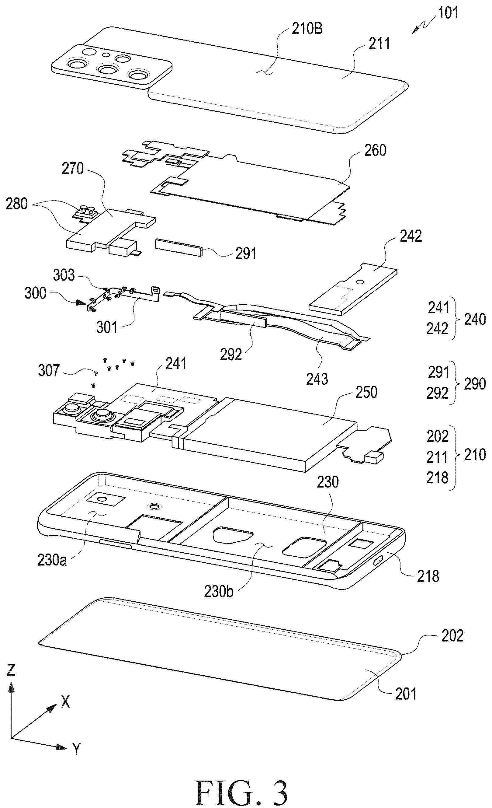 Patent US12155784 Figure 4 – Electronic device including connecting member
