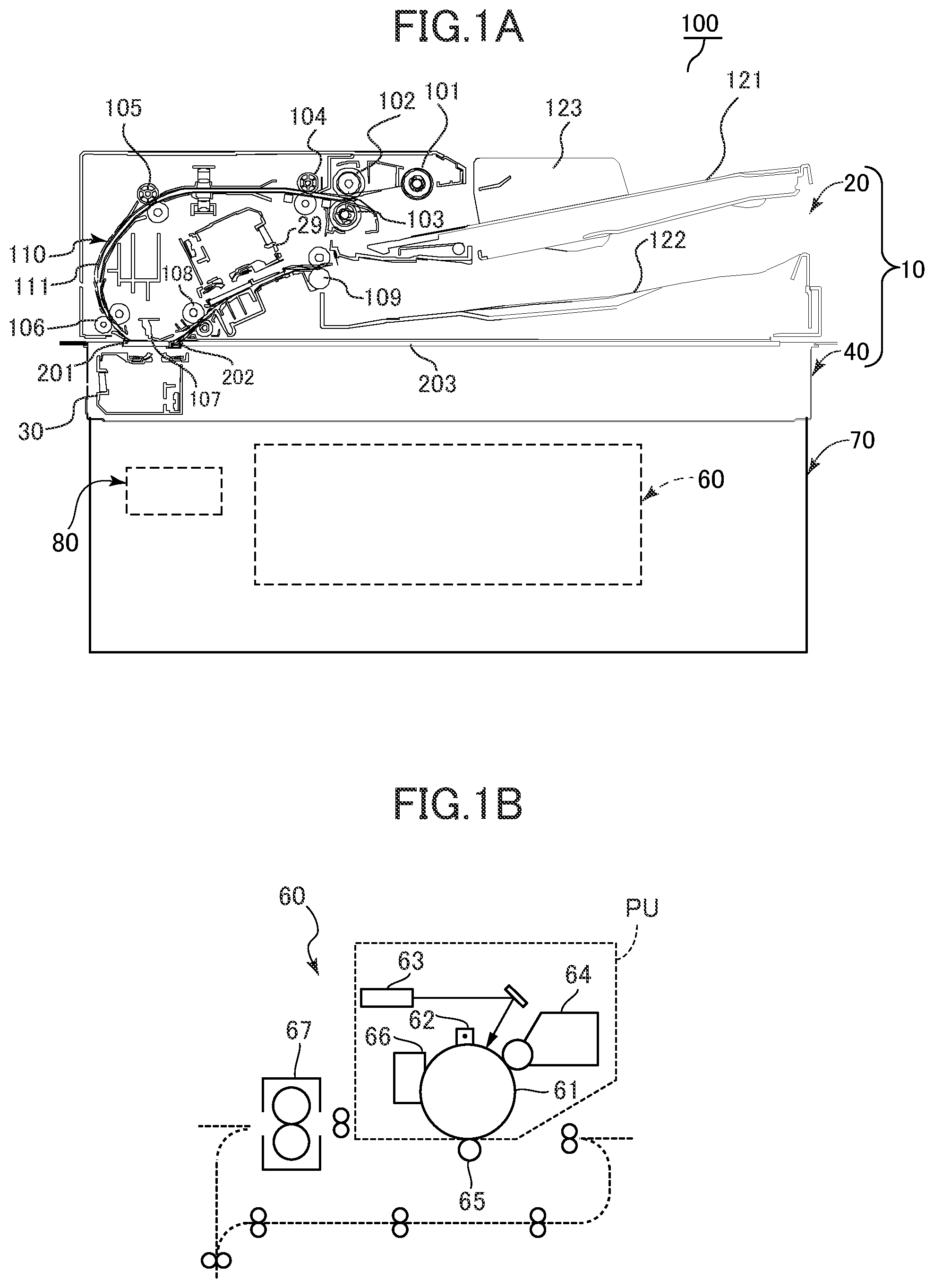 Patent US12155800 Figure 1 – Document reading apparatus and image forming apparatus including hinge mechanism that supports a document conveyance unit