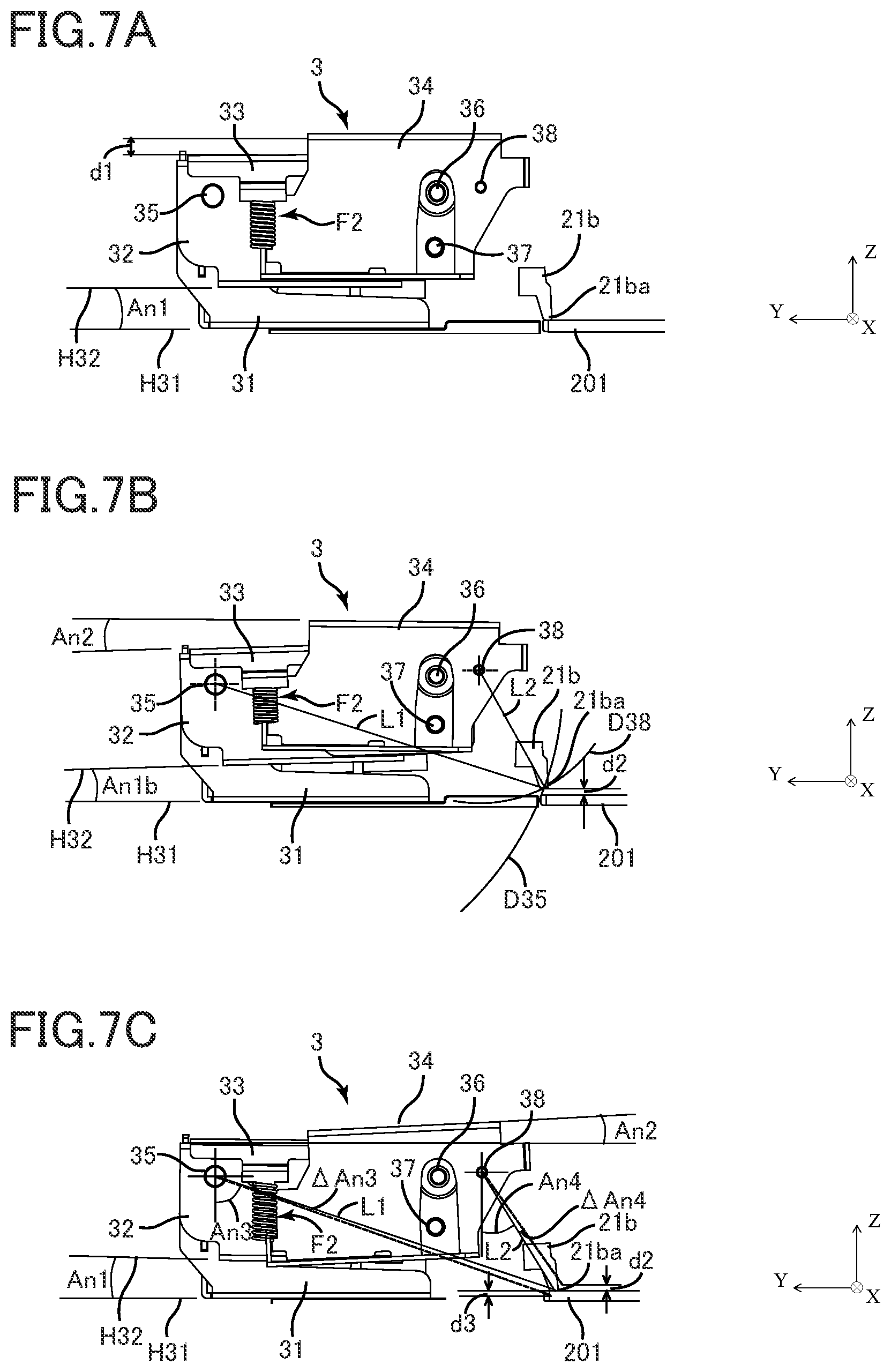 Patent US12155800 Figure 7 – Document reading apparatus and image forming apparatus including hinge mechanism that supports a document conveyance unit