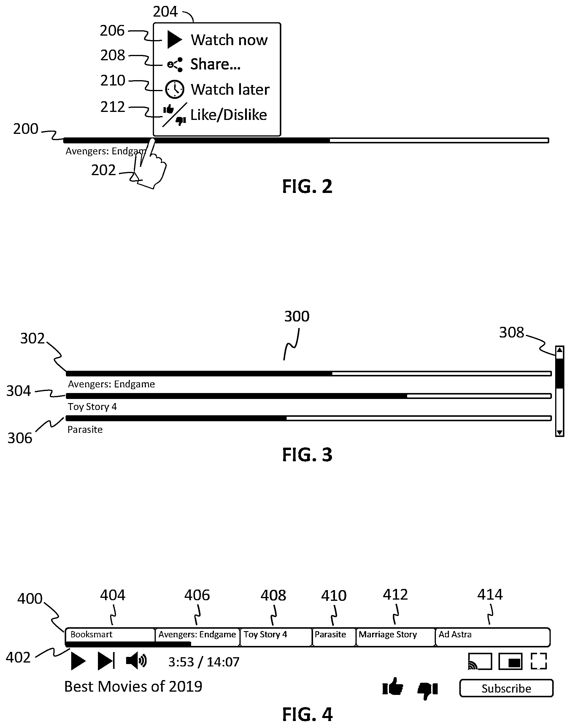 Patent US12155904 Figure 2 – Systems and methods for recommending content using progress bars
