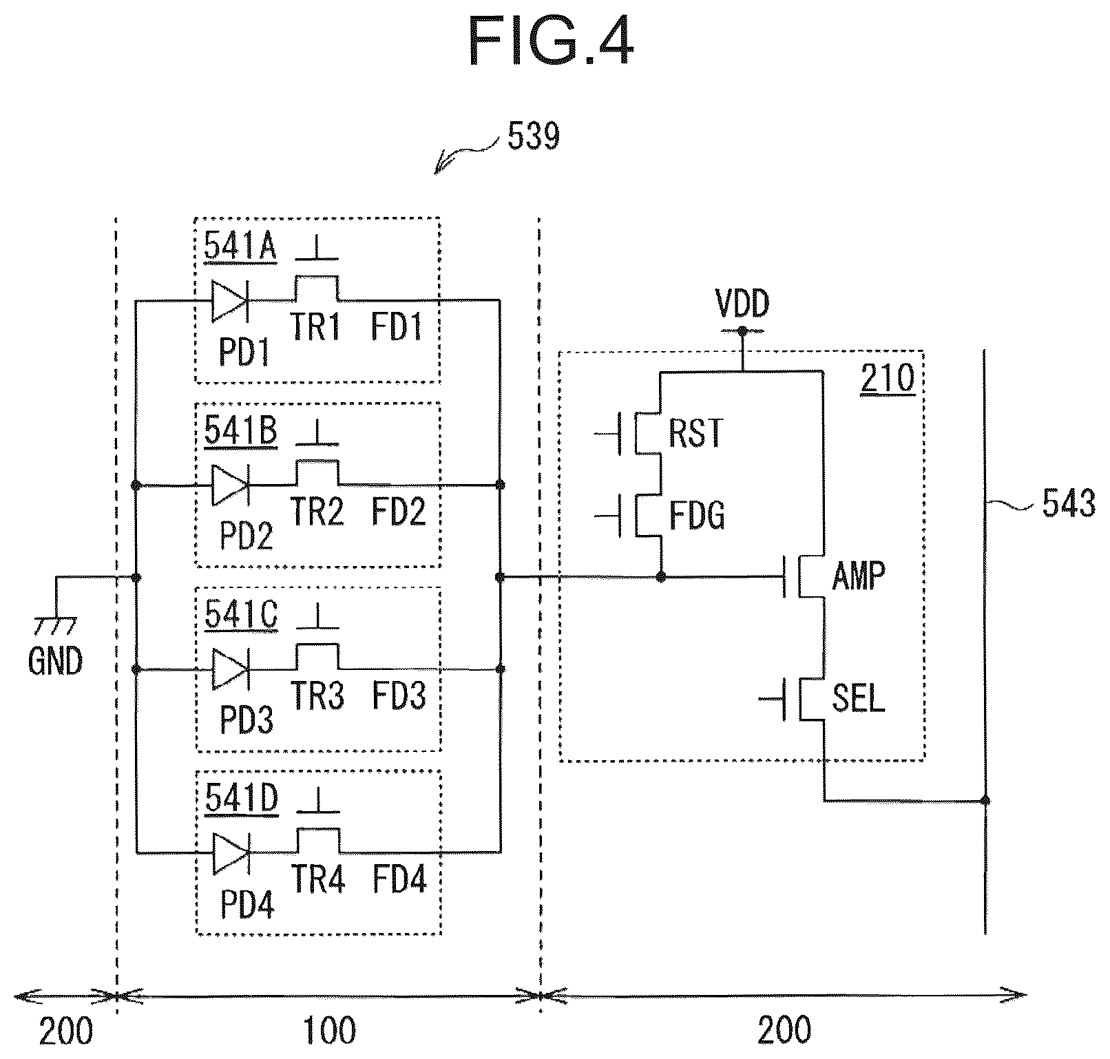 Patent US12155947 Figure 4 – Imaging device with capacitance switching