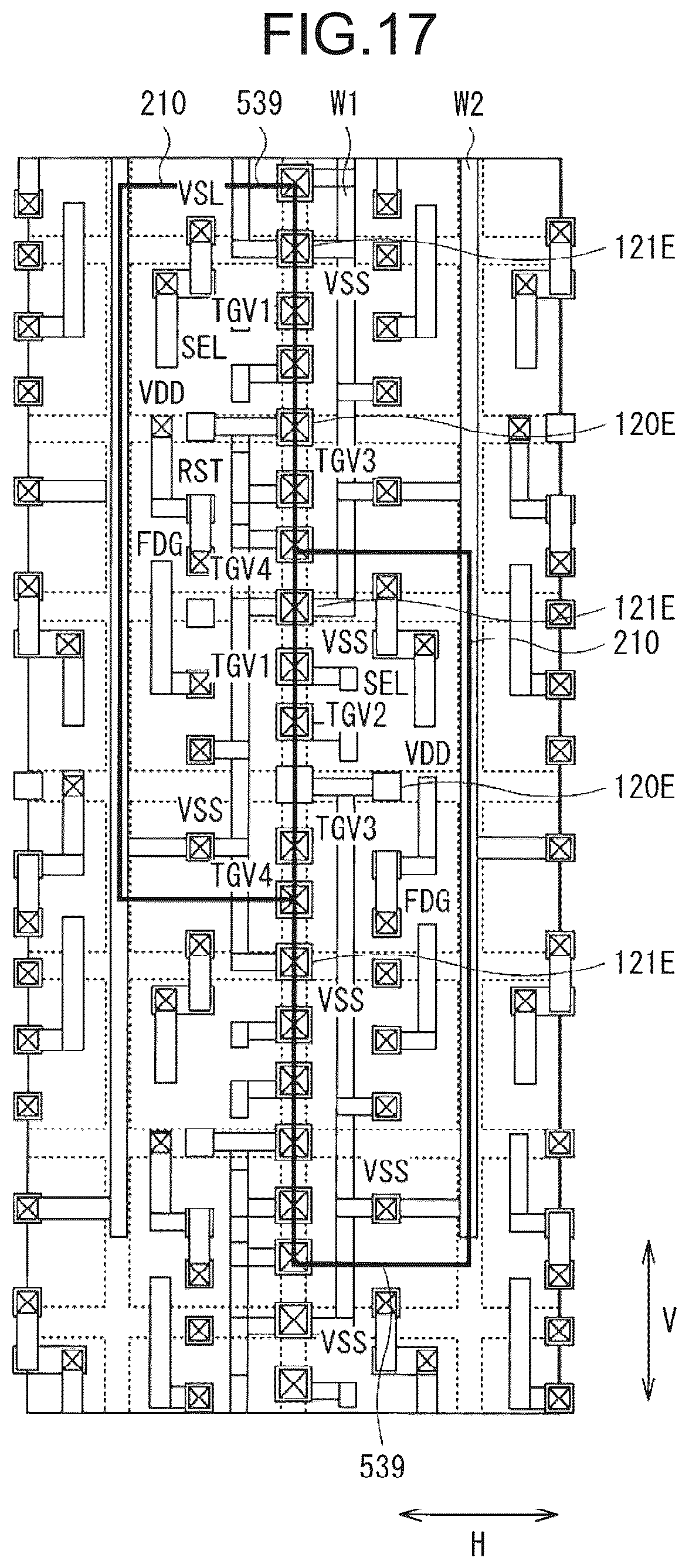 Patent US12155947 Figure 17 – Imaging device with capacitance switching