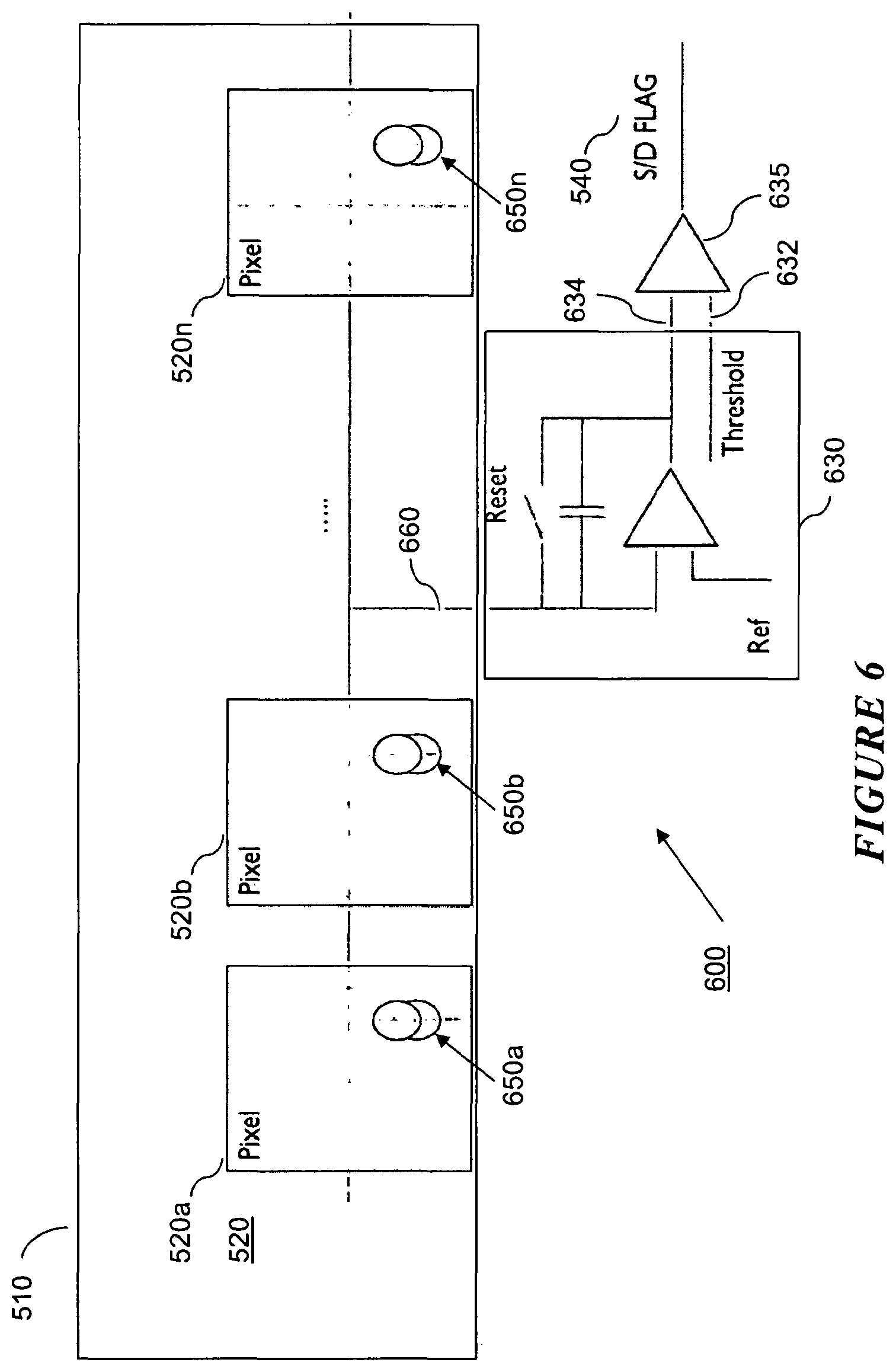 Patent US12155948 Figure 6 – Sensor with low power synchronous readout