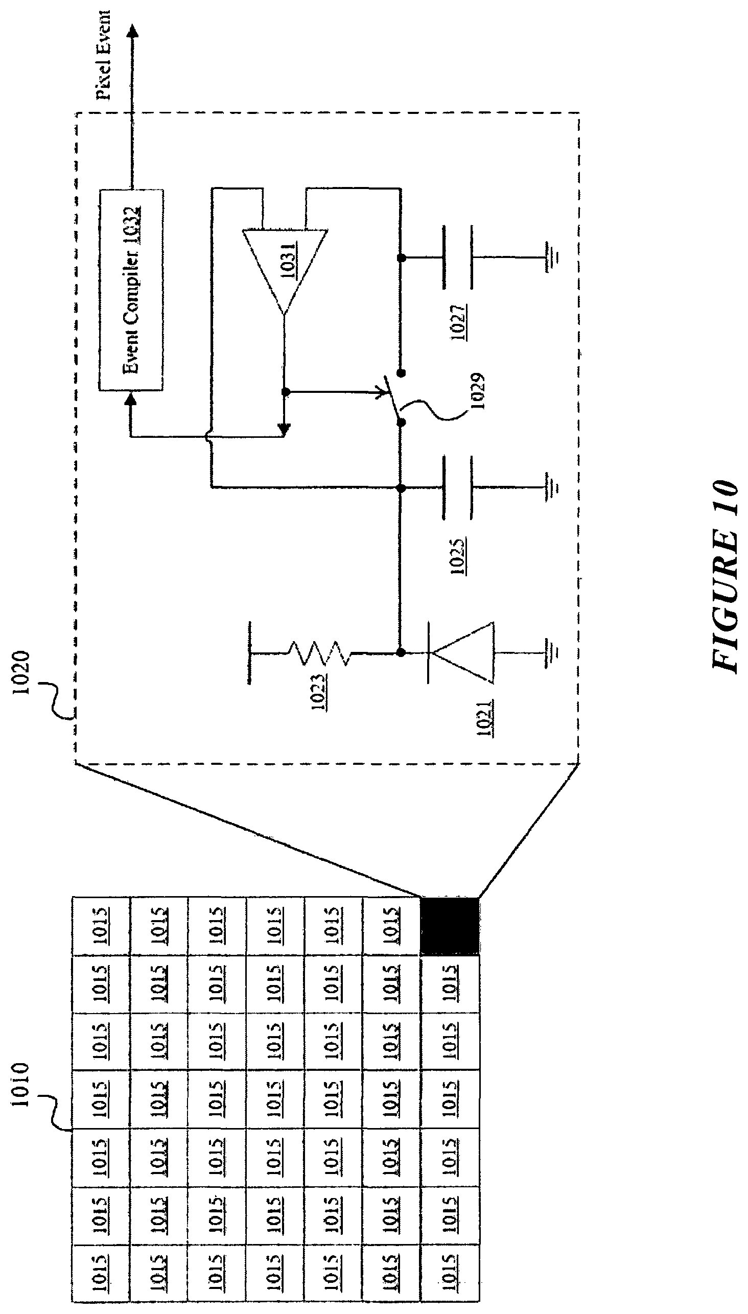 Patent US12155948 Figure 10 – Sensor with low power synchronous readout