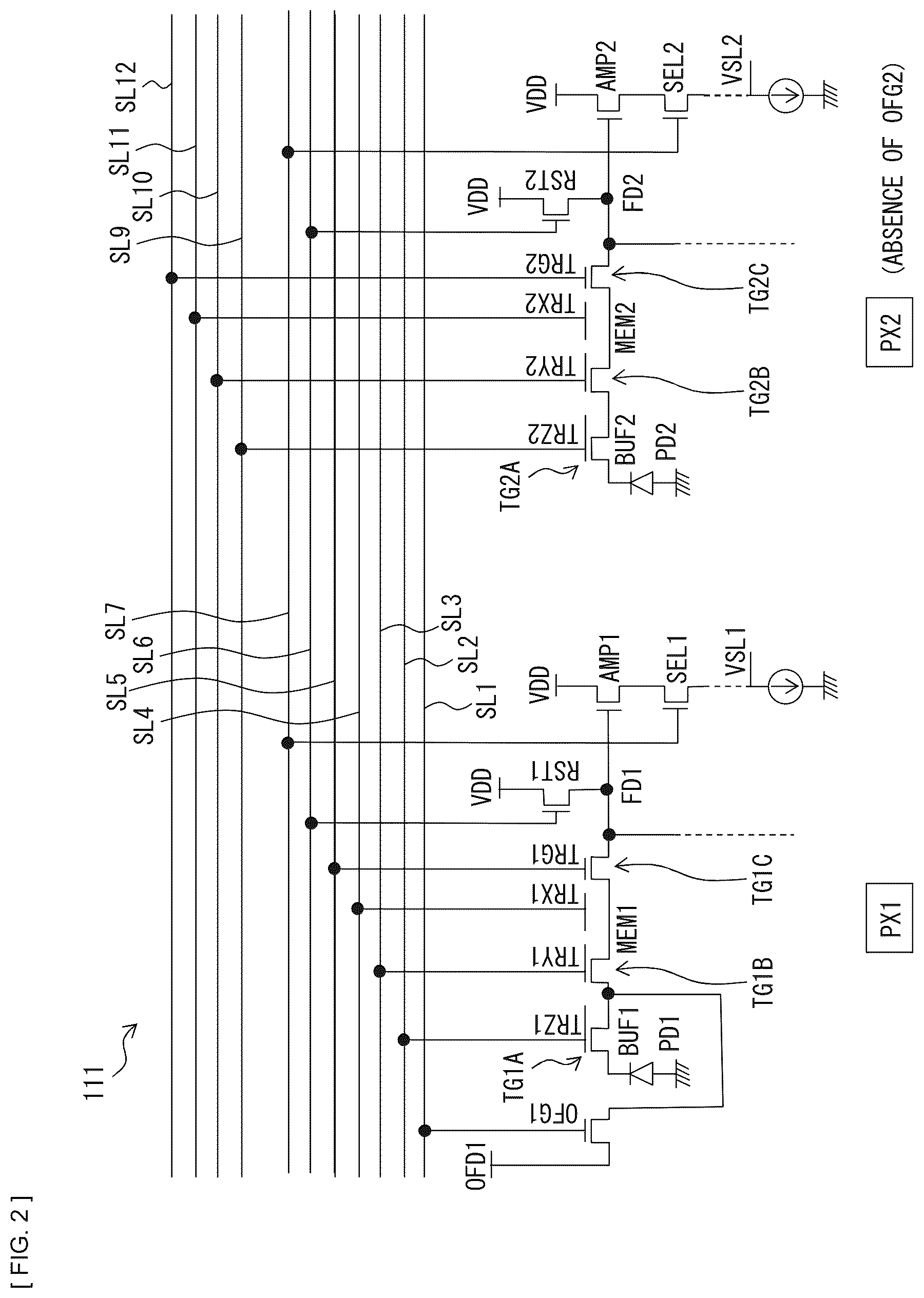 Patent US12155950 Figure 2 – Imaging device that allows miniaturization and electronic apparatus