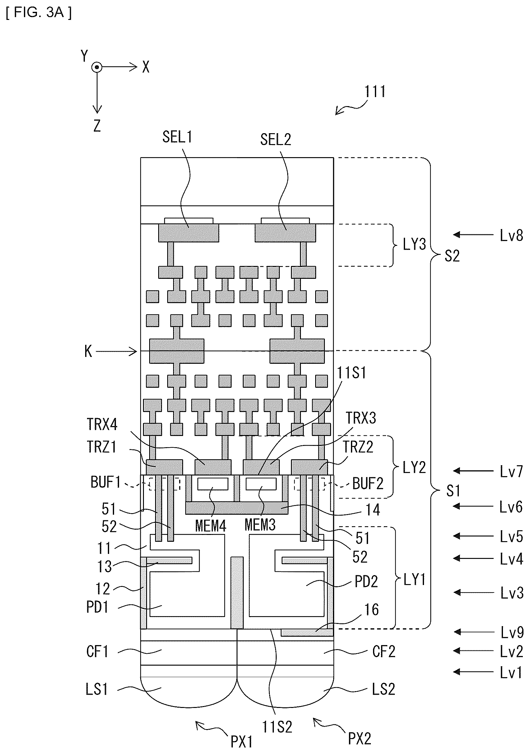 Patent US12155950 Figure 3 – Imaging device that allows miniaturization and electronic apparatus