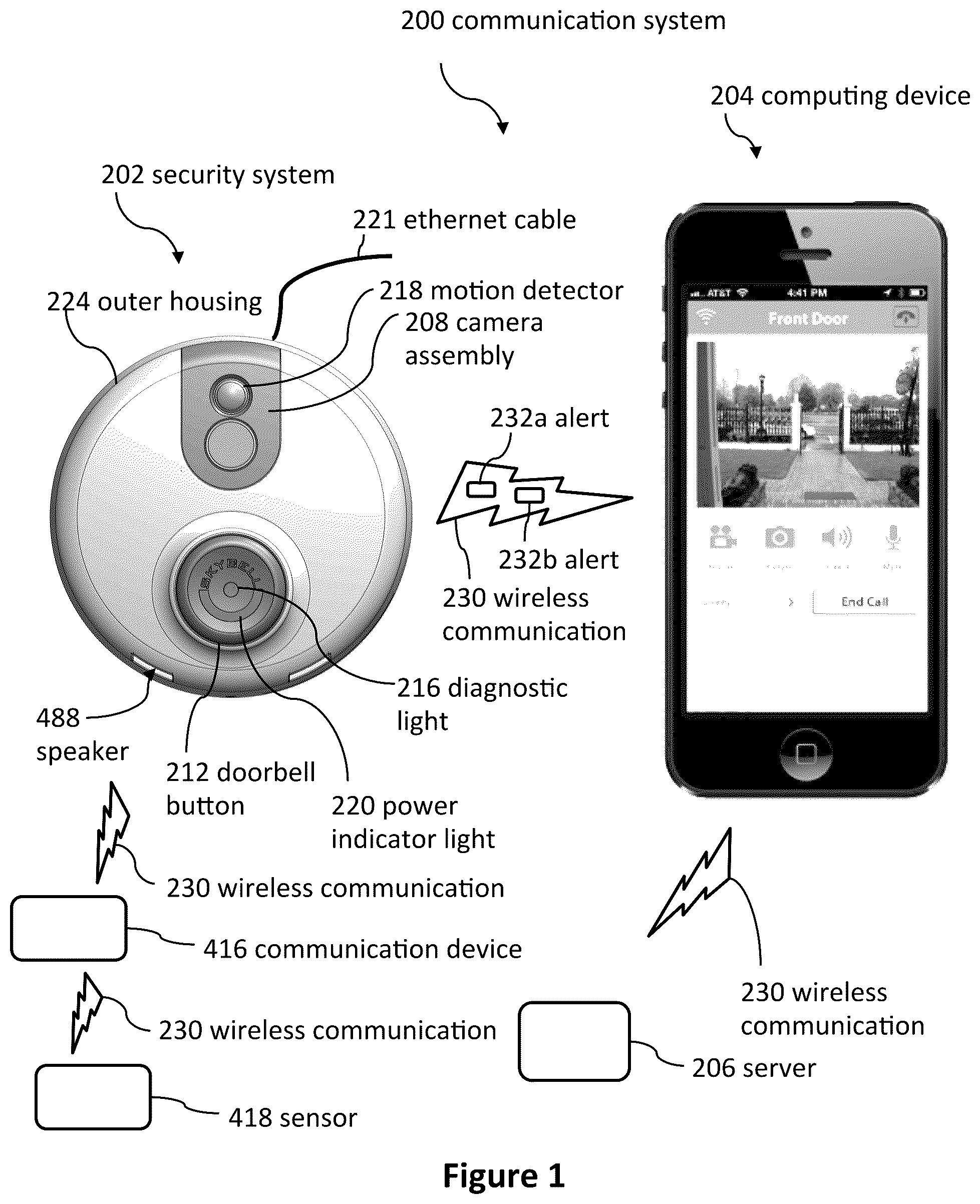 Patent US12155974 Figure 1 – Doorbell communication systems and methods