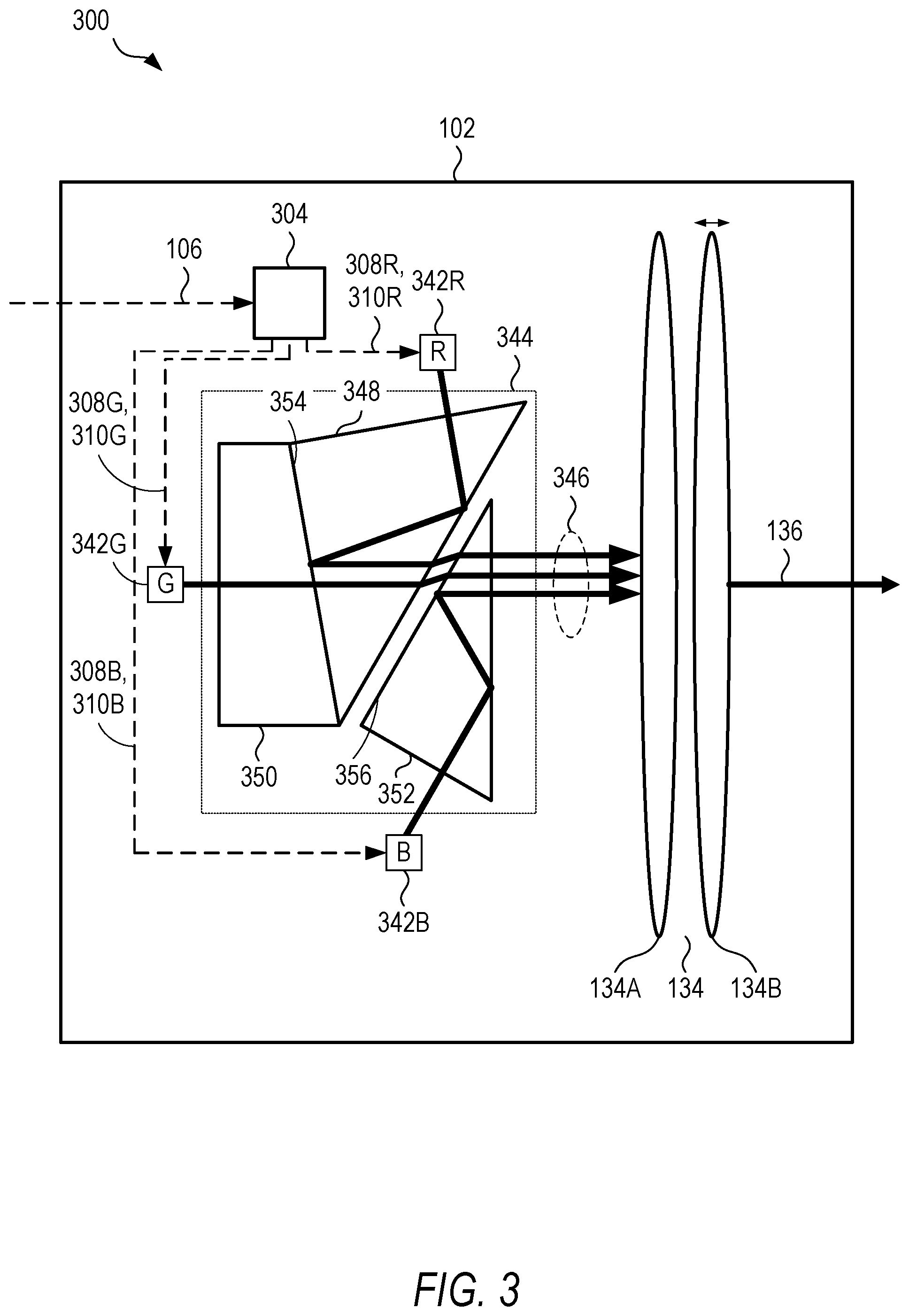 Patent US12155976 Figure 3 – Projector with local dimming