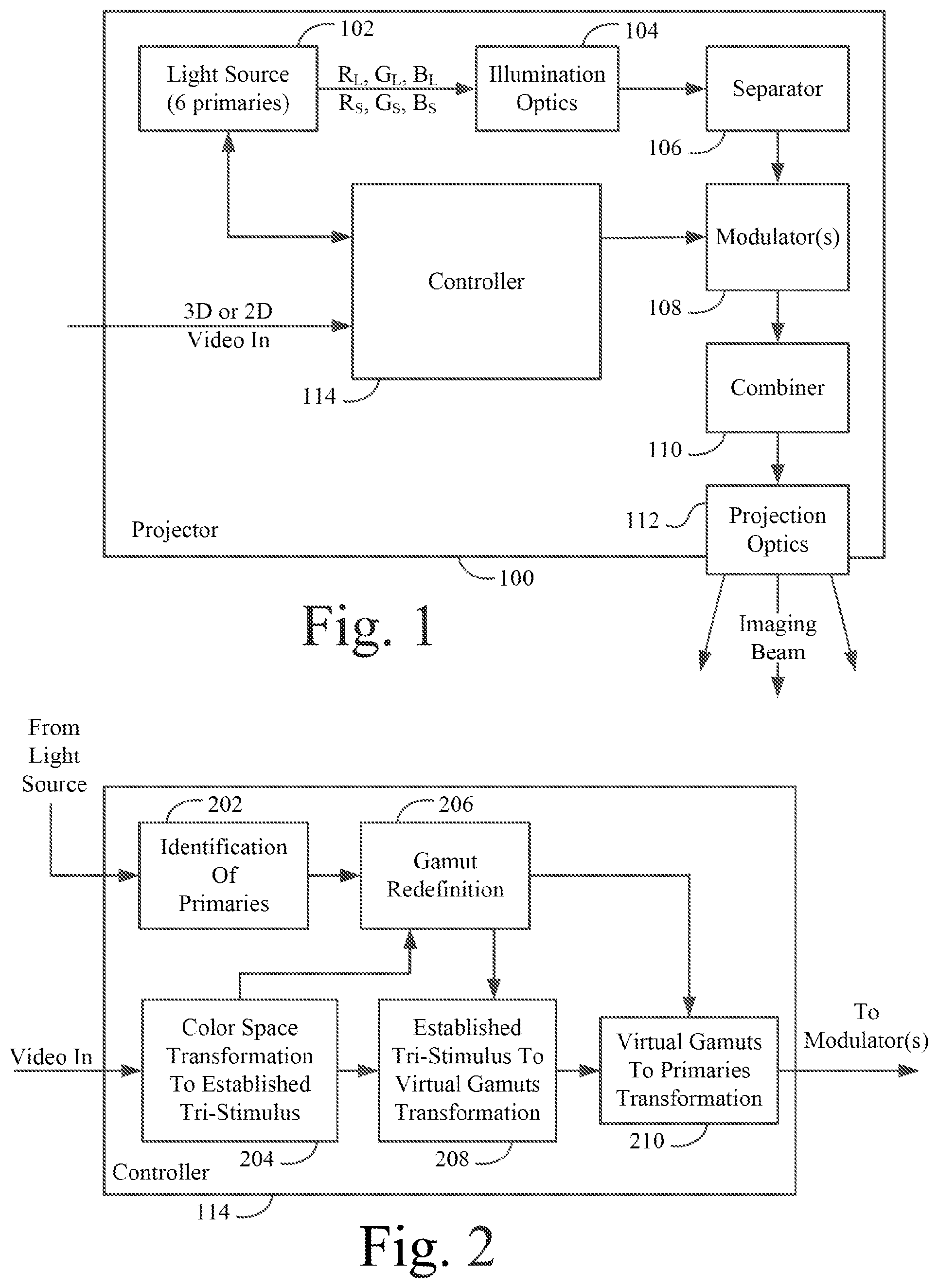 Patent US12155977 — Rendering wide color gamut, two-dimensional (2D) images on three-dimensional (3D) capable displays — Figure 1