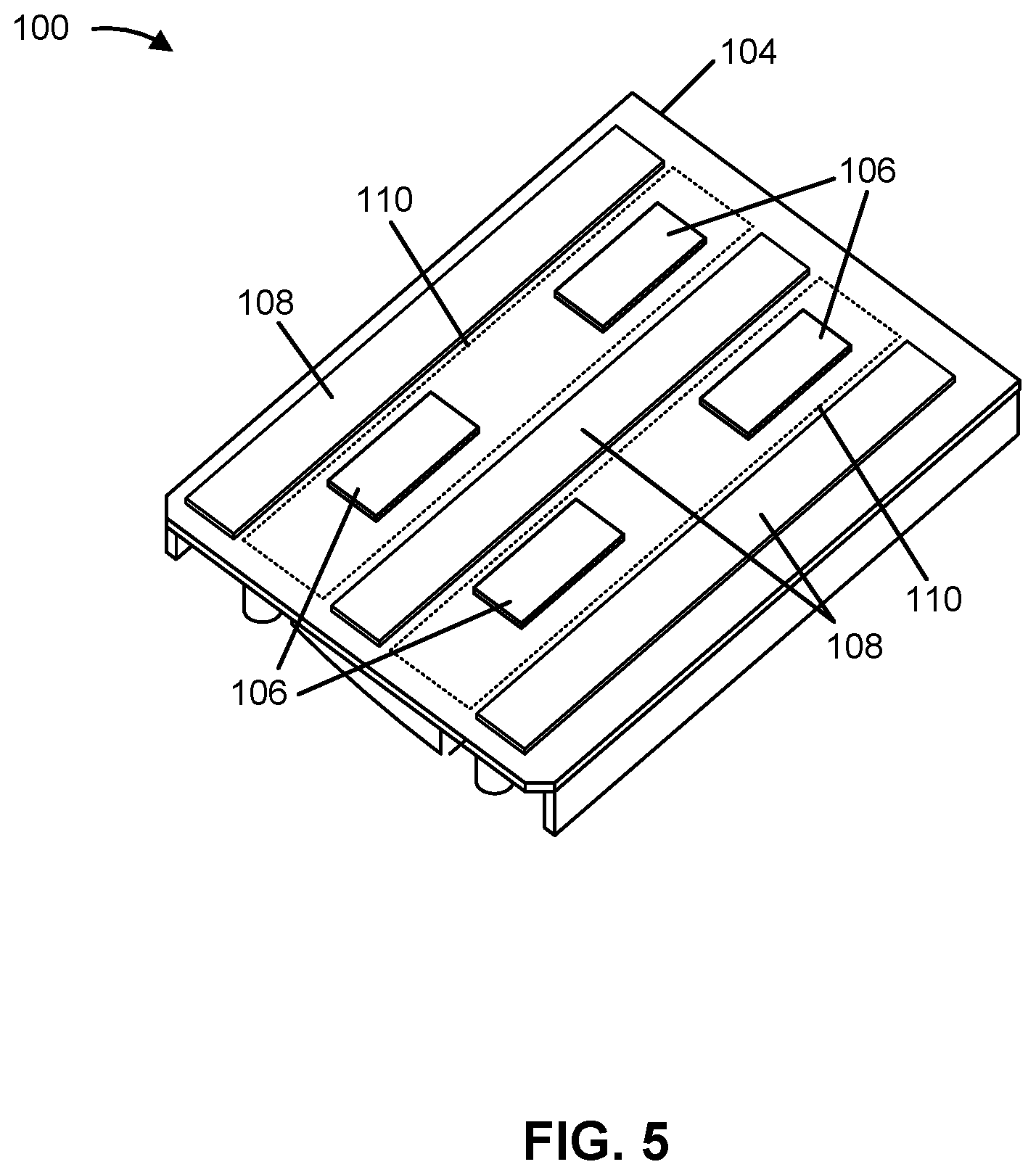 Patent US12155980 Figure 5 – Heater with mounting pads for mechanical, thermal, and opto-mechanical functionality