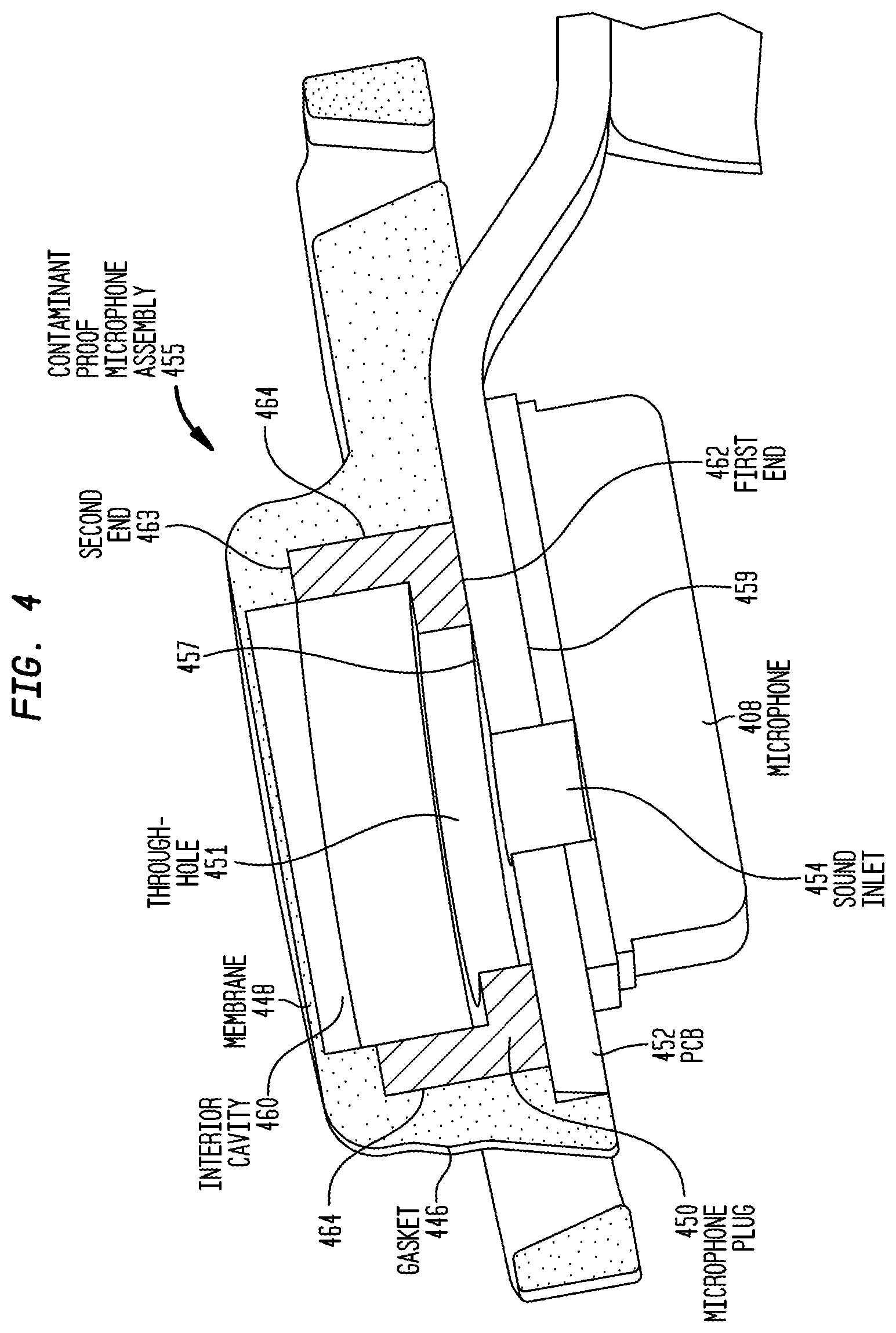 Patent US12155983 Figure 8 – Contaminant-proof microphone assembly