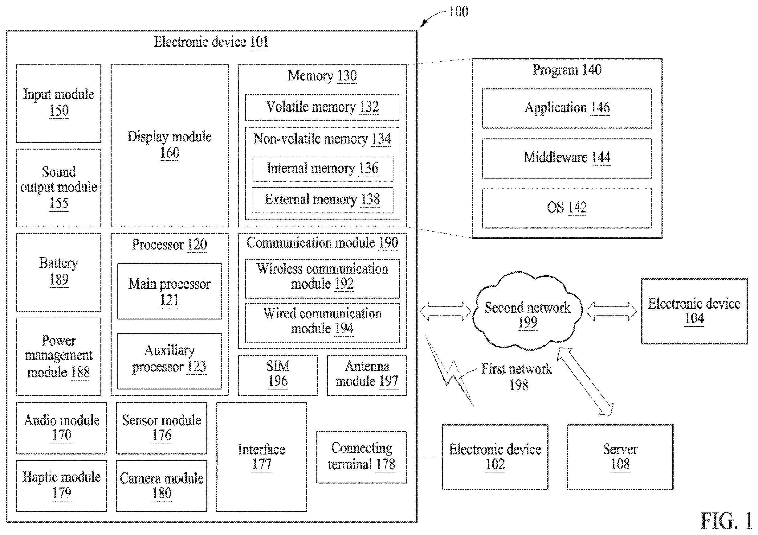 Patent US12155989 Figure 1 – Method and electronic device for providing ambient sound when user is in danger