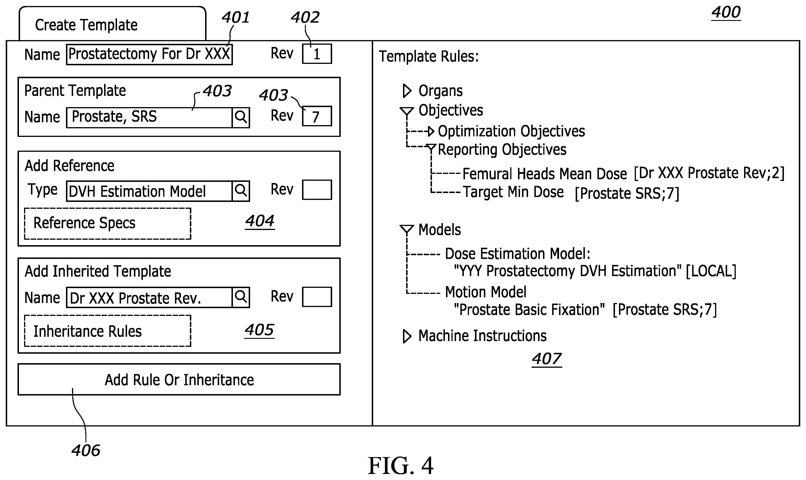 Patent US12157013 Figure 4 – Method and apparatus to optimize a radiation treatment plan using hierarchically-diversified planning templates