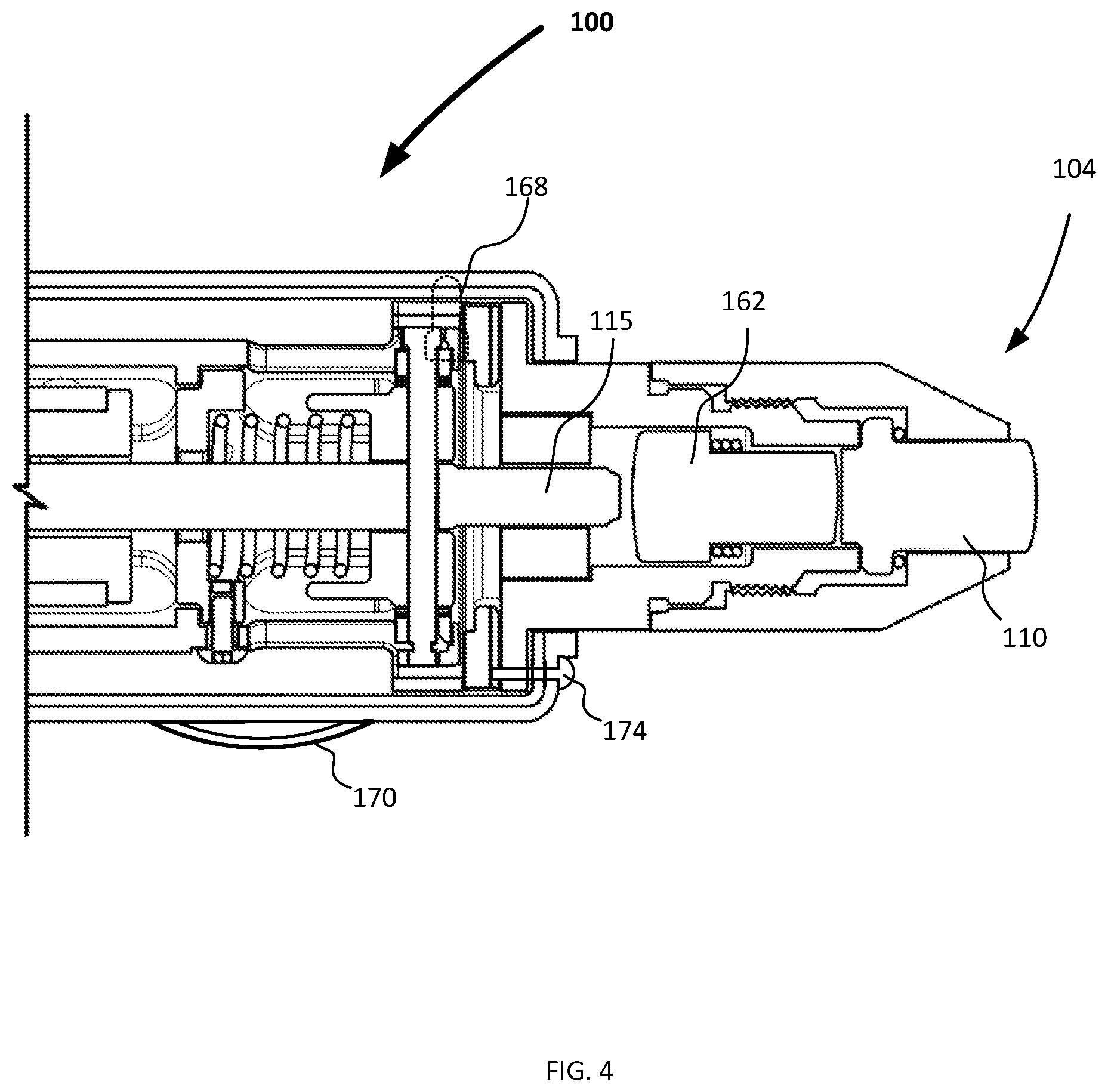 Patent US12157017 Figure 4 – Personal use extracorporeal low intensity shock wave device enhanced user features and functions