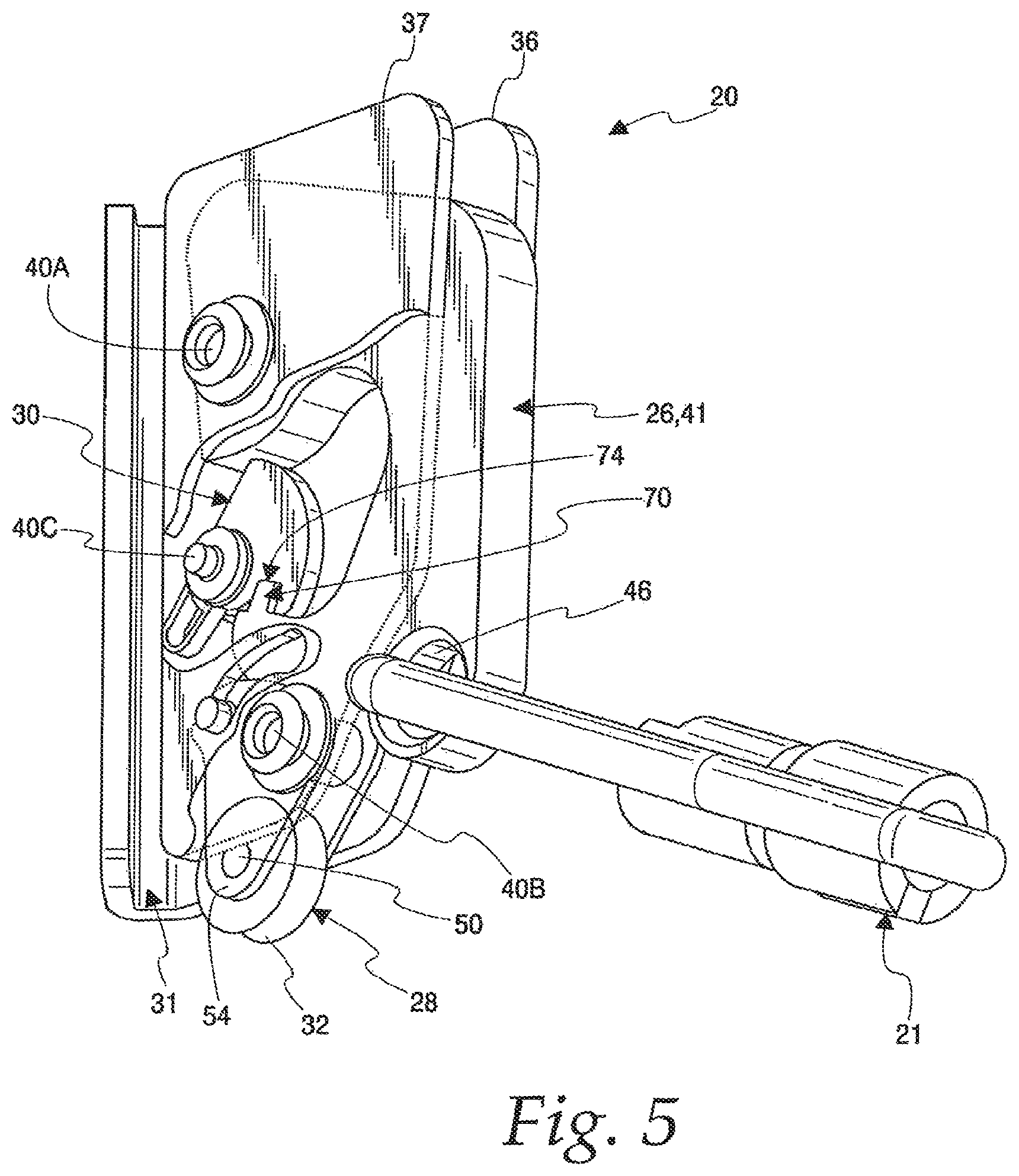 Patent US12157019 Figure 5 – Shuttle for a climbing protection system