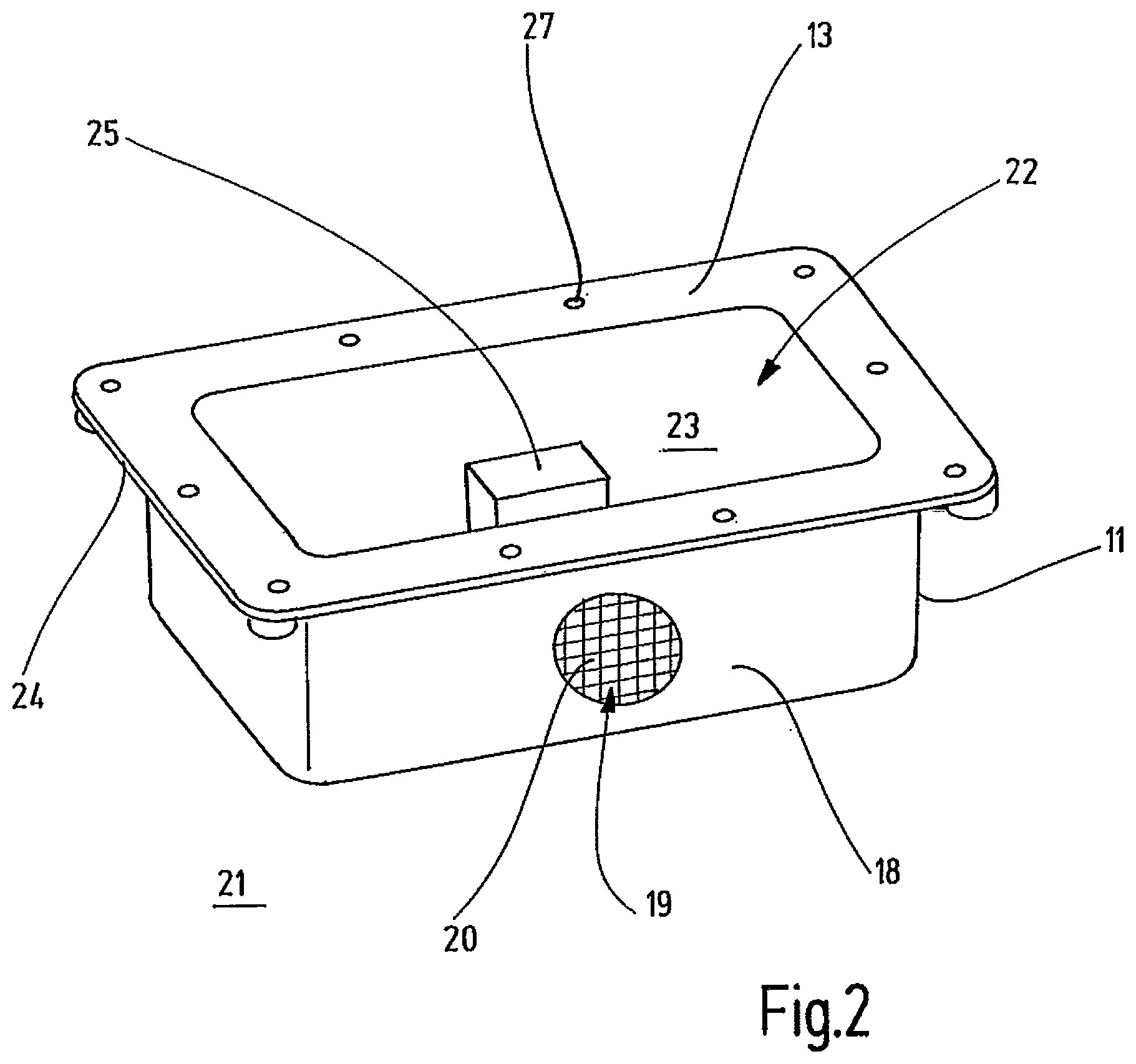 Patent US12157028 Figure 2 – Protective housing in the explosion protection category flameproof enclosure