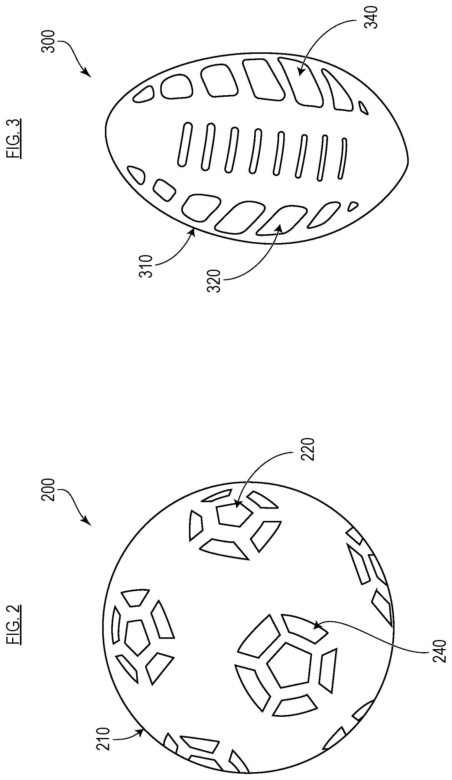 Patent US12157037 Figure 2 – Two layer recreational air-tight object having a patterned illuminated surface