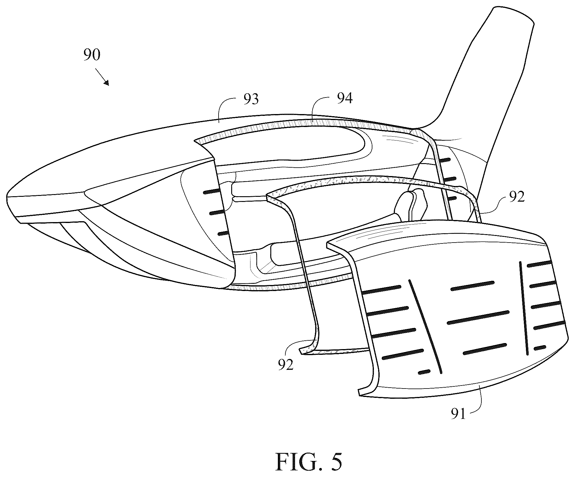 Patent US12157039 Figure 5 – Golf club head with miter joint for brazing