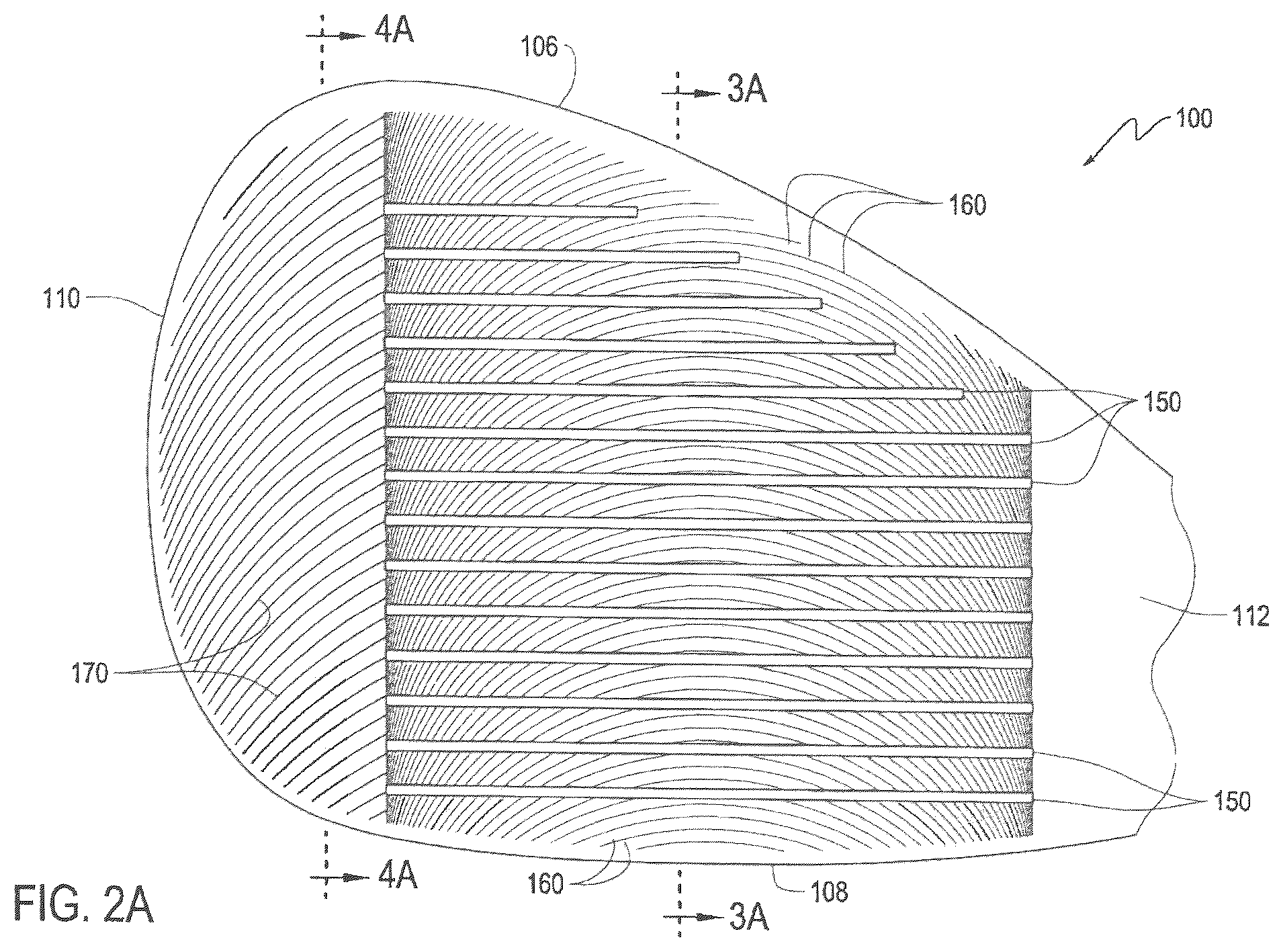 Patent US12157040 Figure 2 – Golf club head with textured striking face