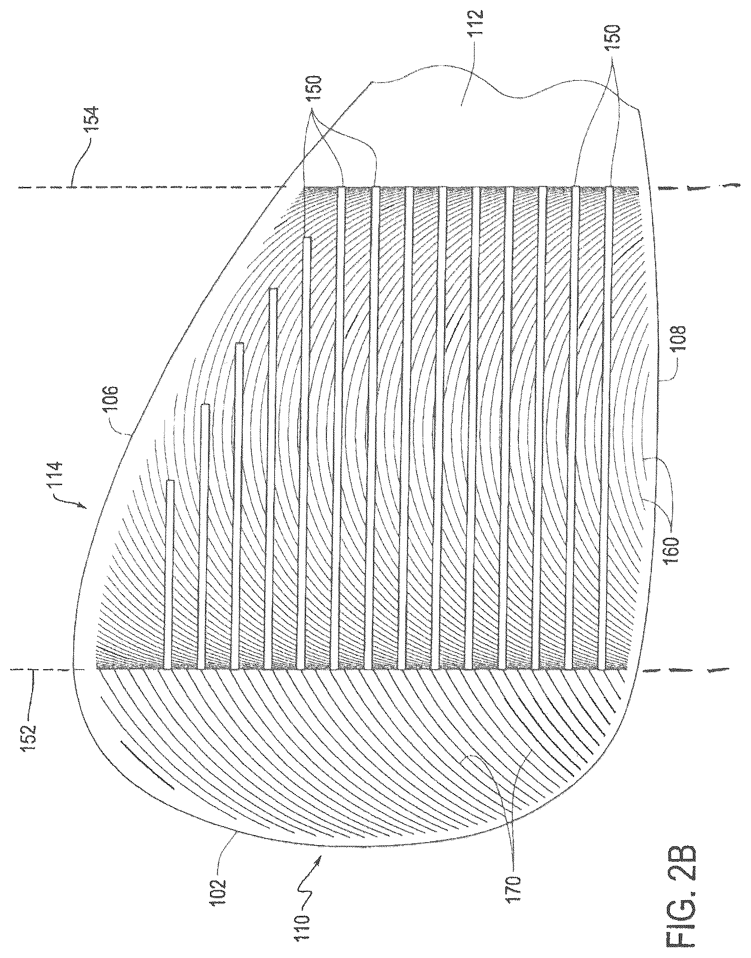 Patent US12157040 Figure 3 – Golf club head with textured striking face