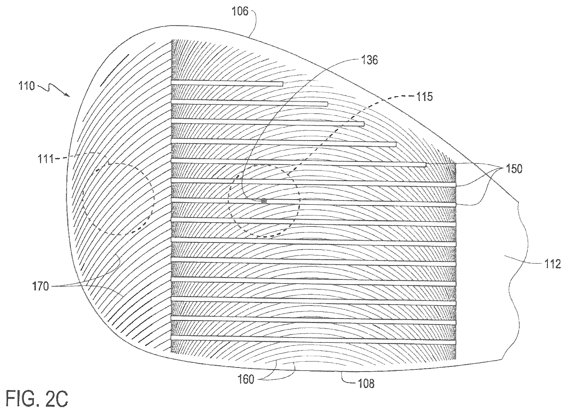 Patent US12157040 Figure 4 – Golf club head with textured striking face