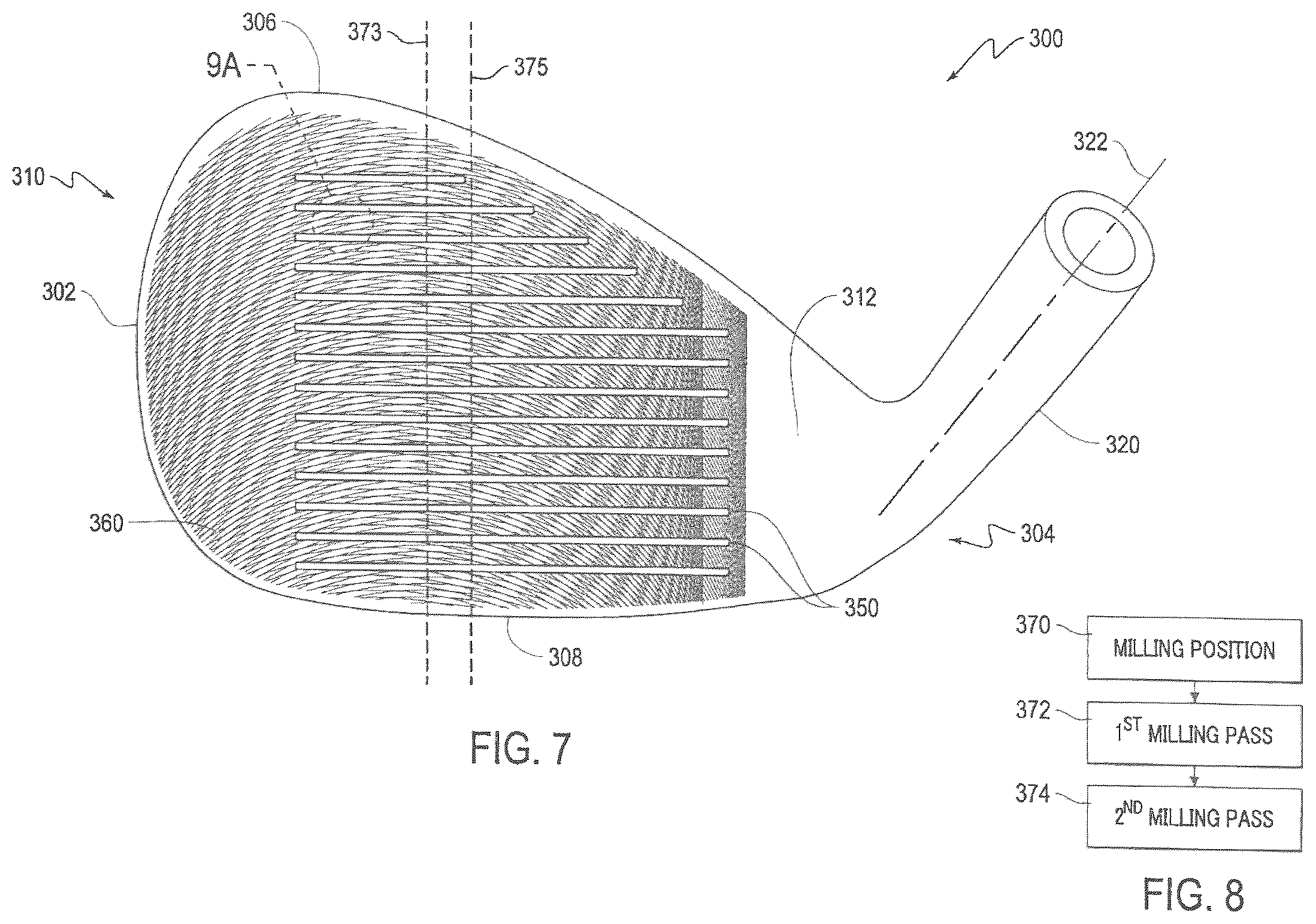 Patent US12157040 Figure 9 – Golf club head with textured striking face