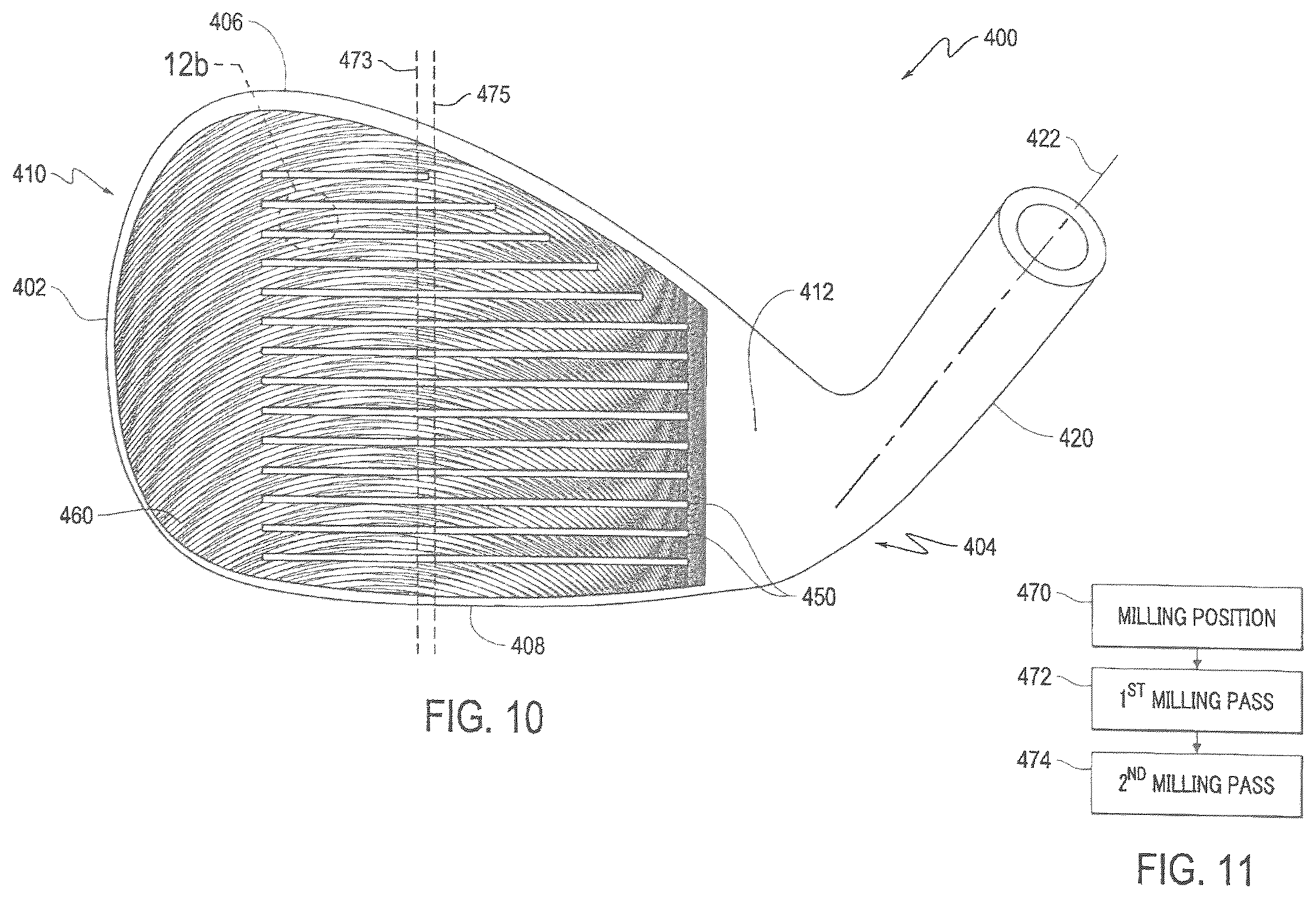 Patent US12157040 Figure 11 – Golf club head with textured striking face