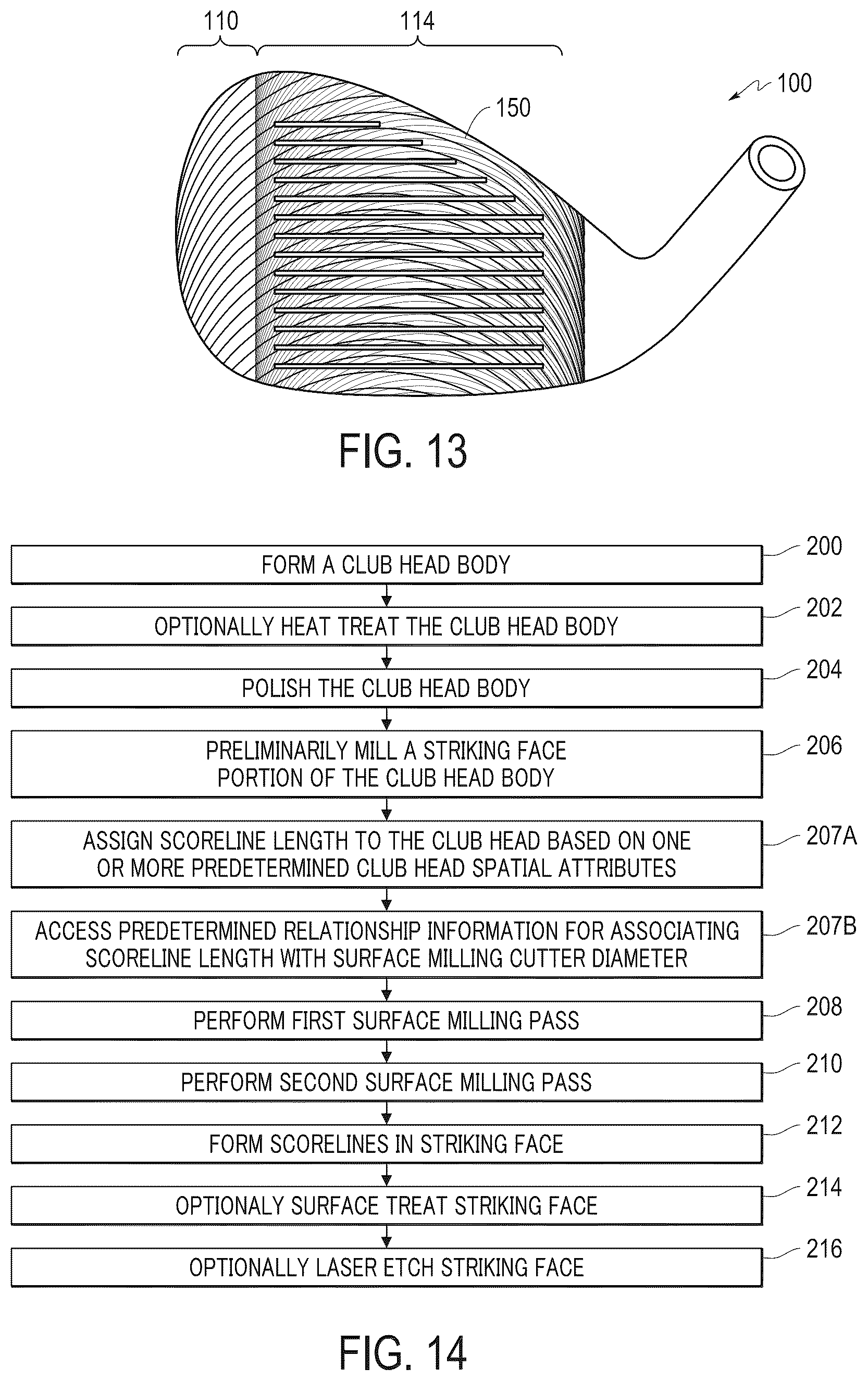 Patent US12157040 Figure 13 – Golf club head with textured striking face
