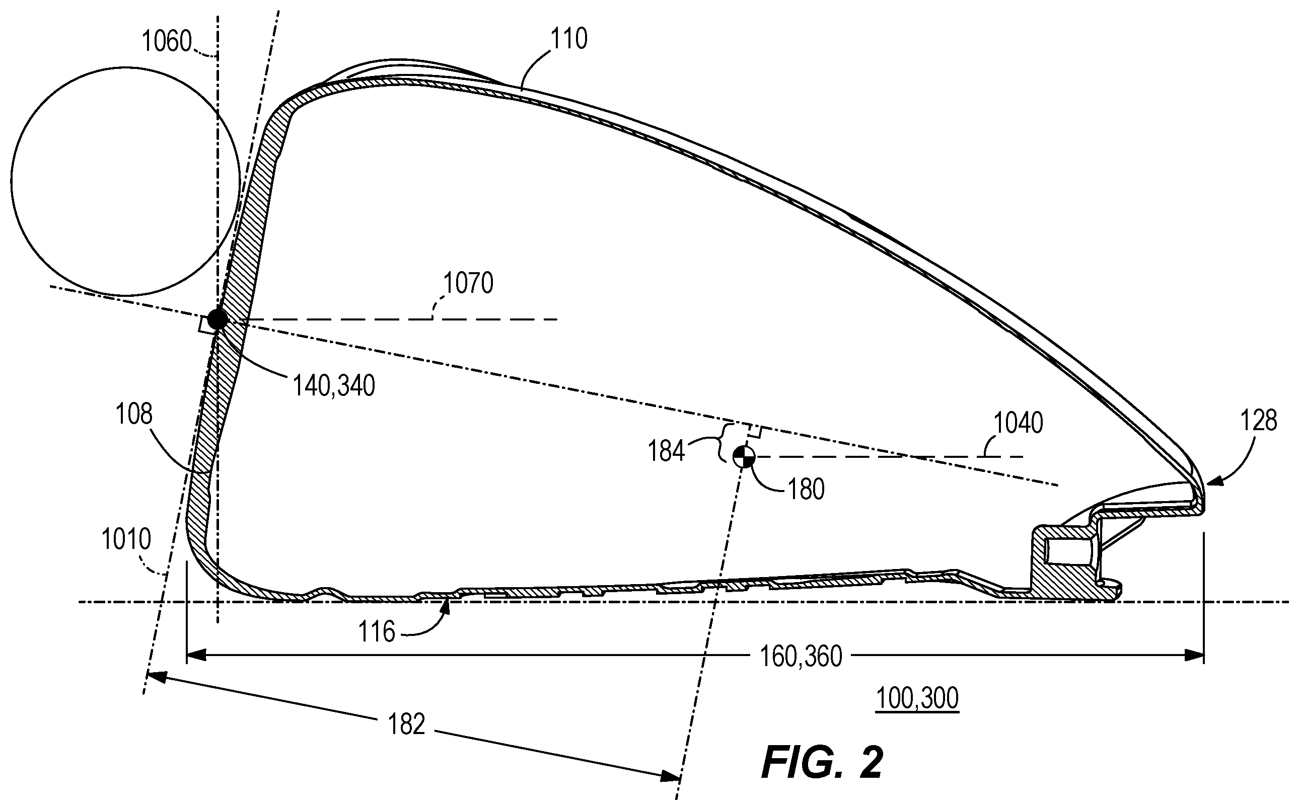 Patent US12157041 Figure 2 – Golf club with adjustable weighting system
