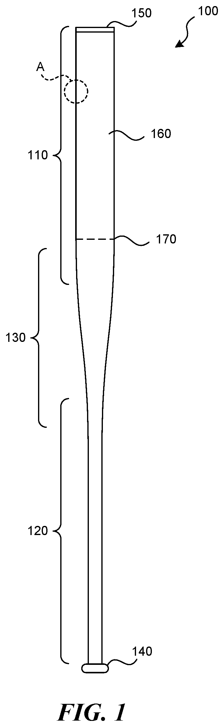 Patent US12157044 Figure 1 – Ball bats with reduced durability regions for deterring alteration