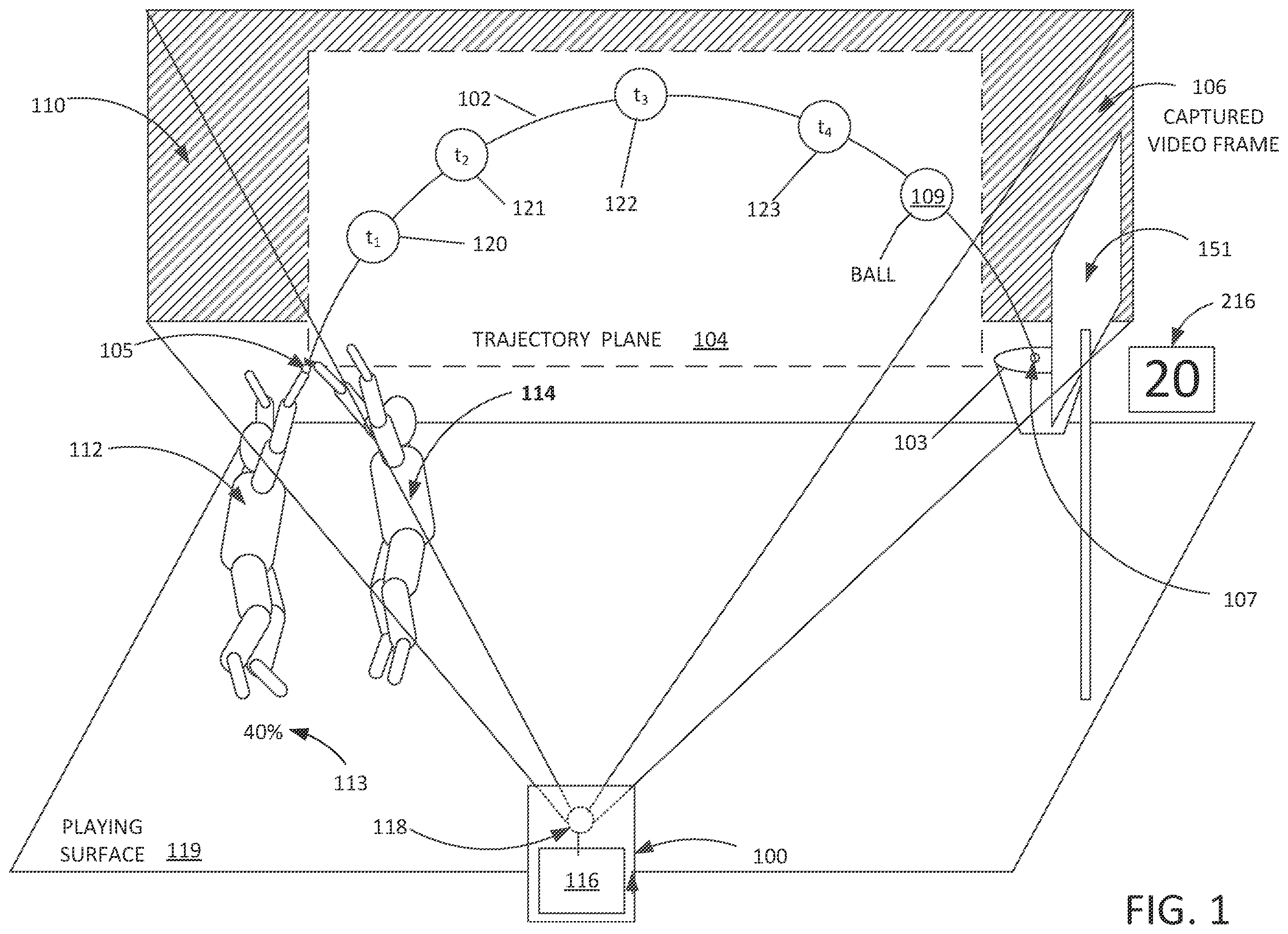 Patent US12157047 — Systems and methods for evaluating player performance — Figure 1