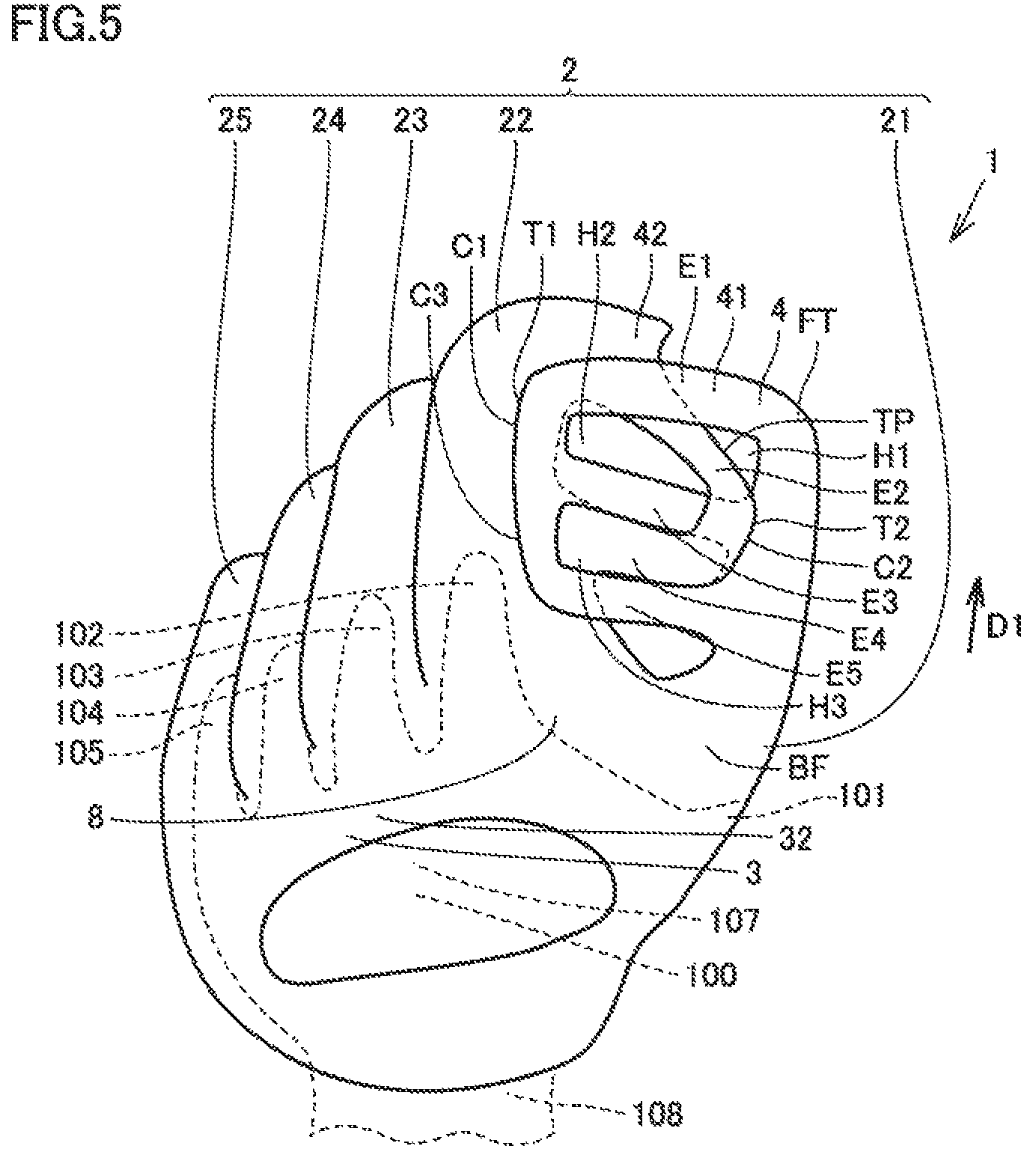 Patent US12157048 Figure 5 – Baseball or softball glove