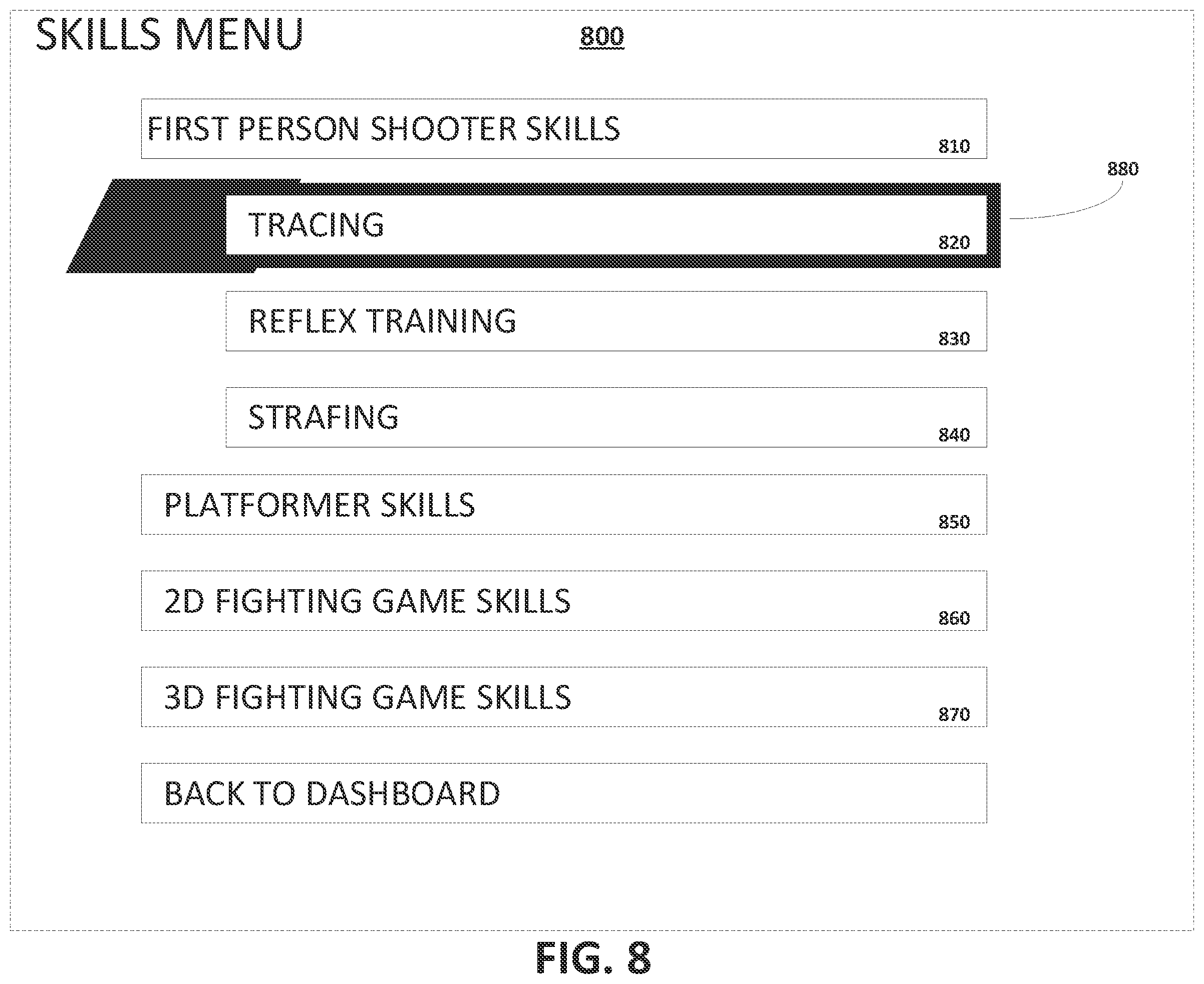 Patent US12157062 Figure 8 – Virtual dojo