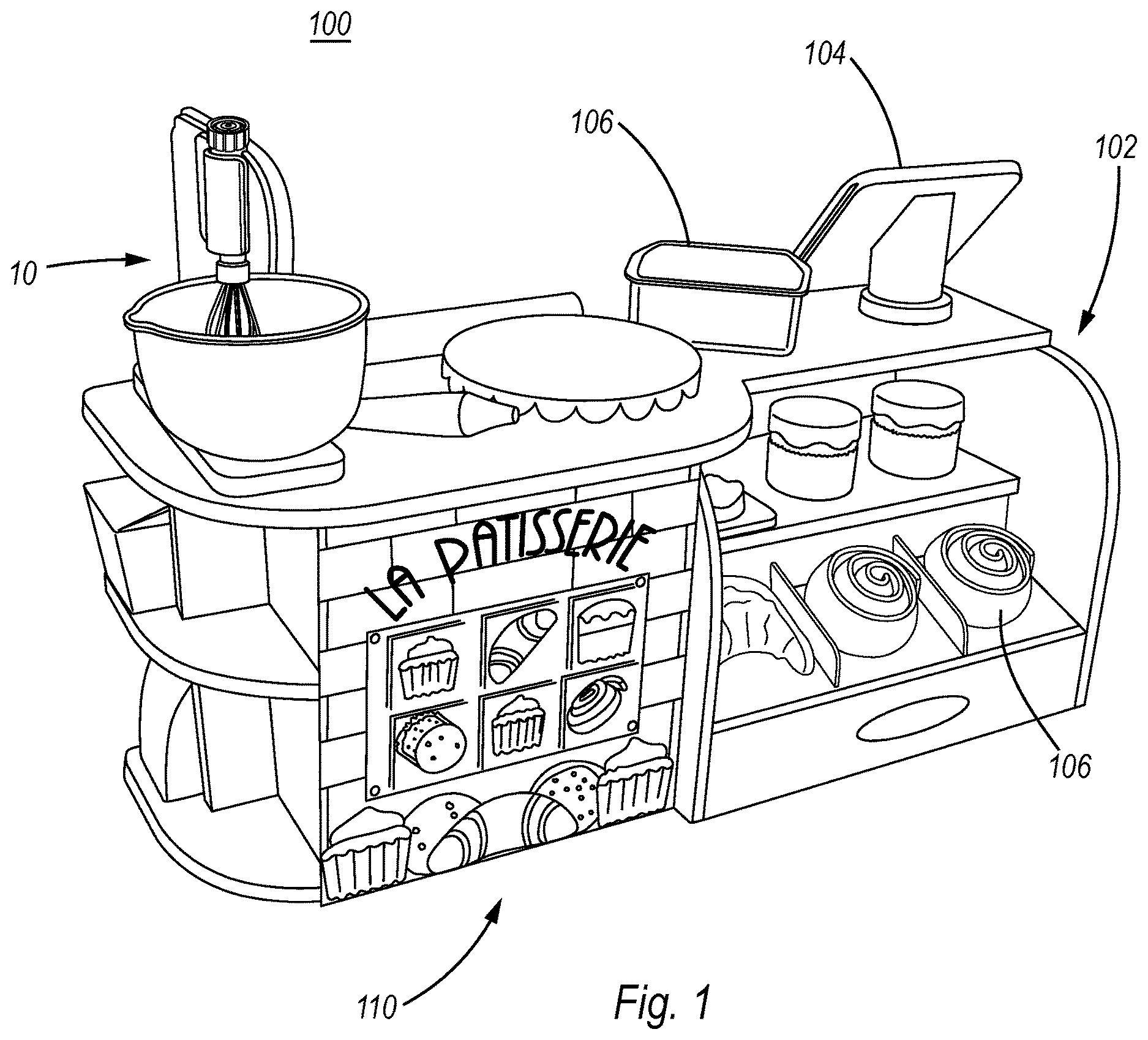 Patent US12157069 Figure 1 – Stand mixer toy