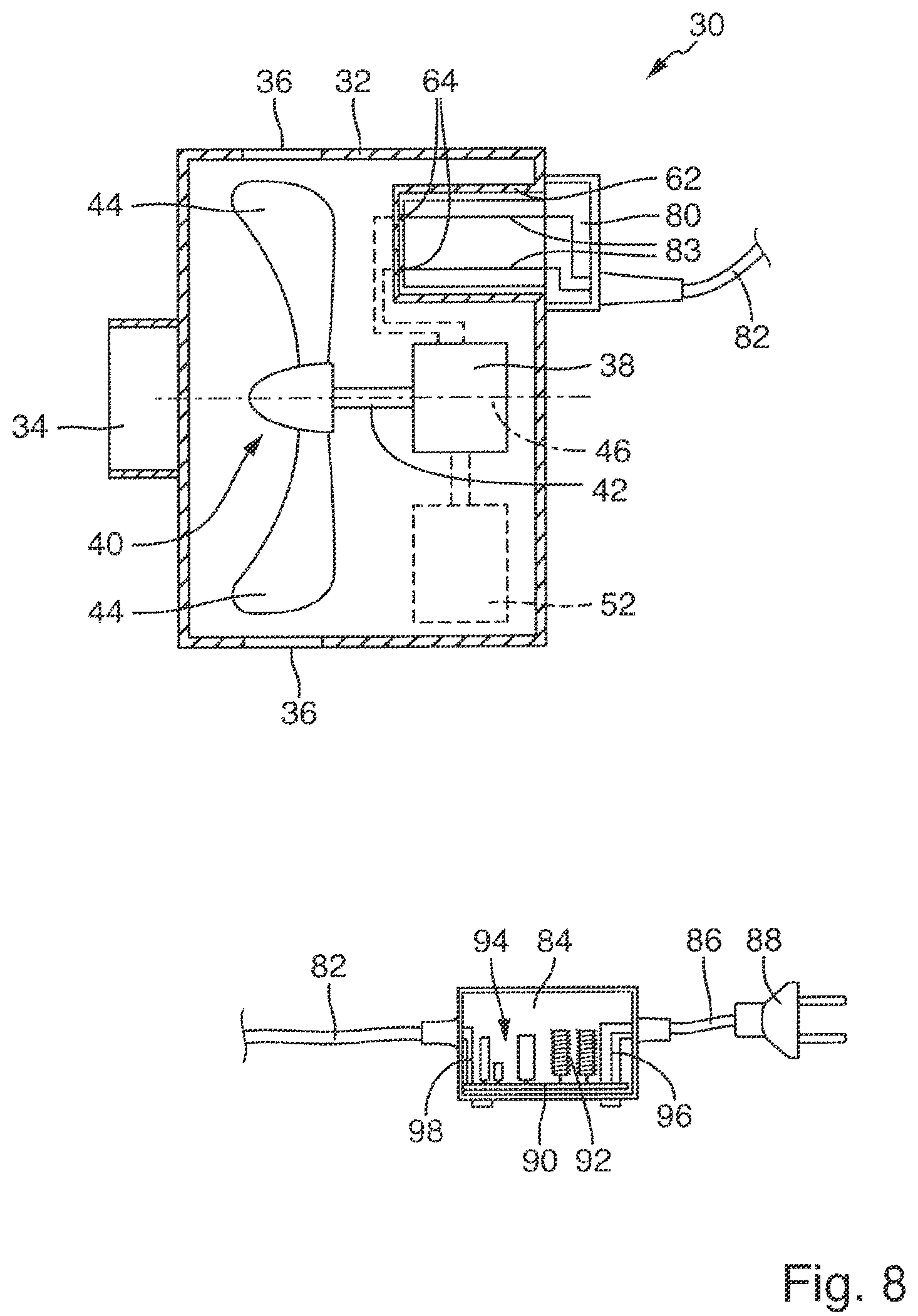 Patent US12157081 Figure 7 – Filter arrangement for filtering dust-laden air generated by a hand-guided power tool and power tool arrangement comprising a hand-guided power tool and such a filter arrangement